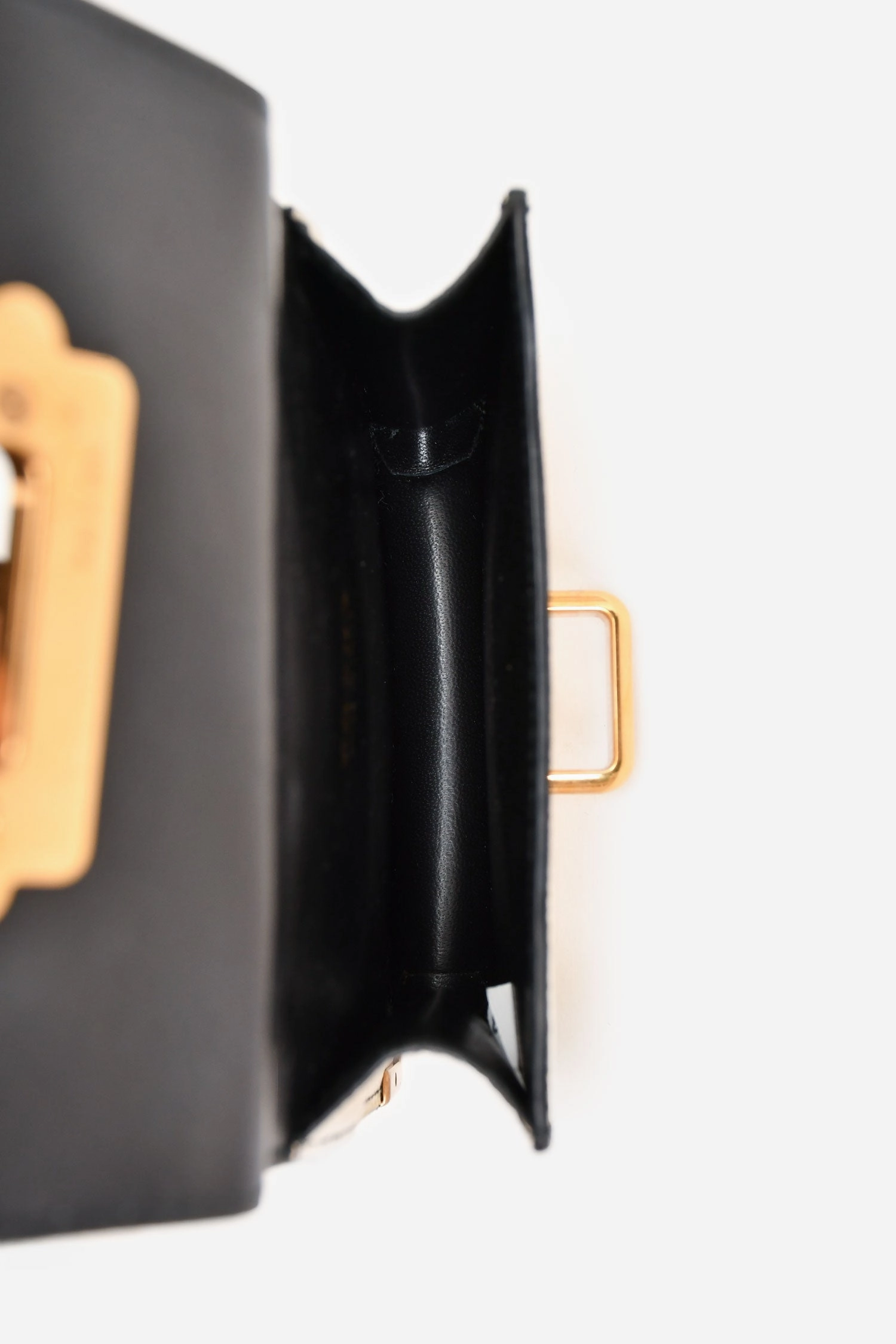 Prada Black/White Leather Micro 'Cahier' Chain Crossbody With Extra Strap