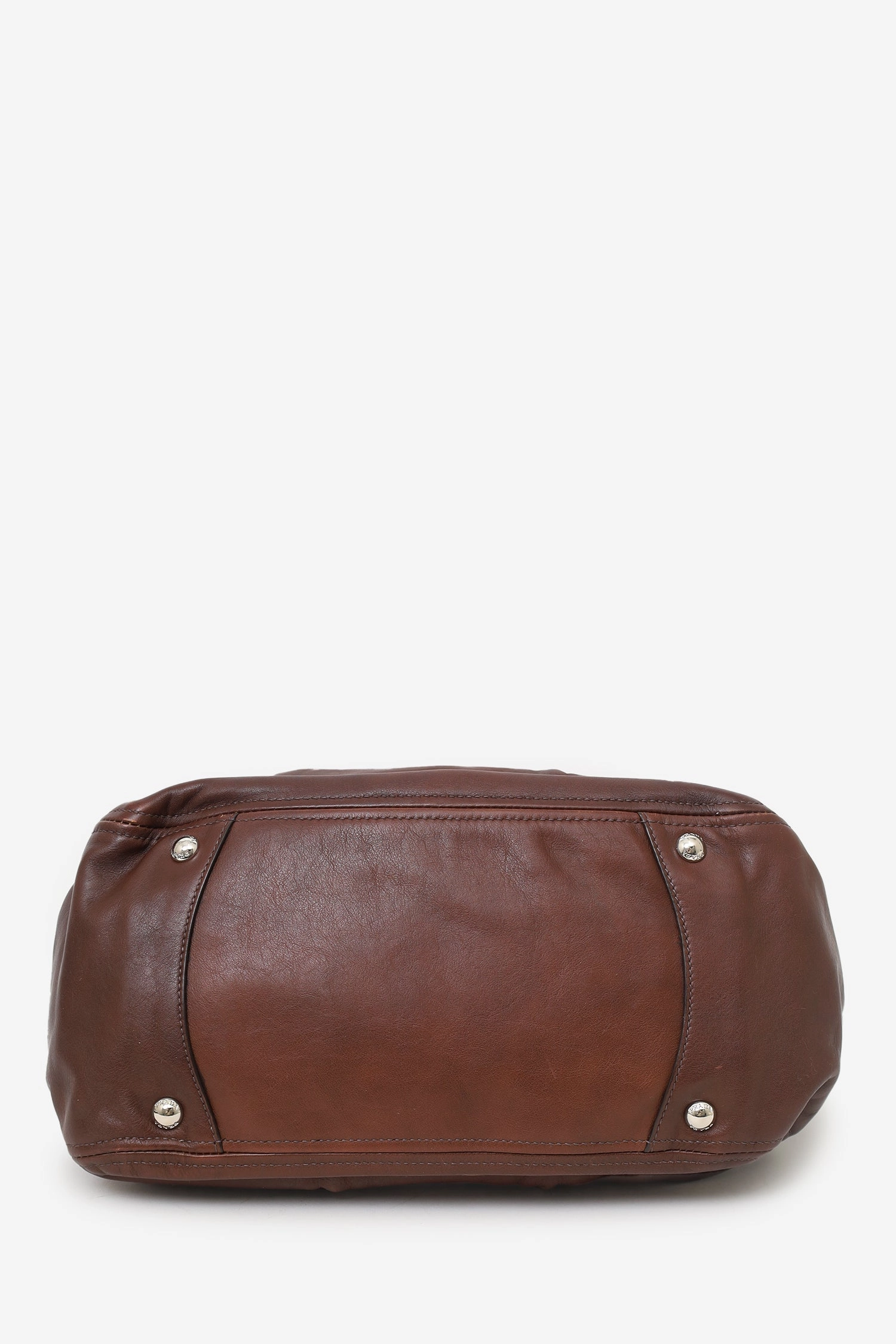 Prada Brown Leather 2Way Top Handle with Strap