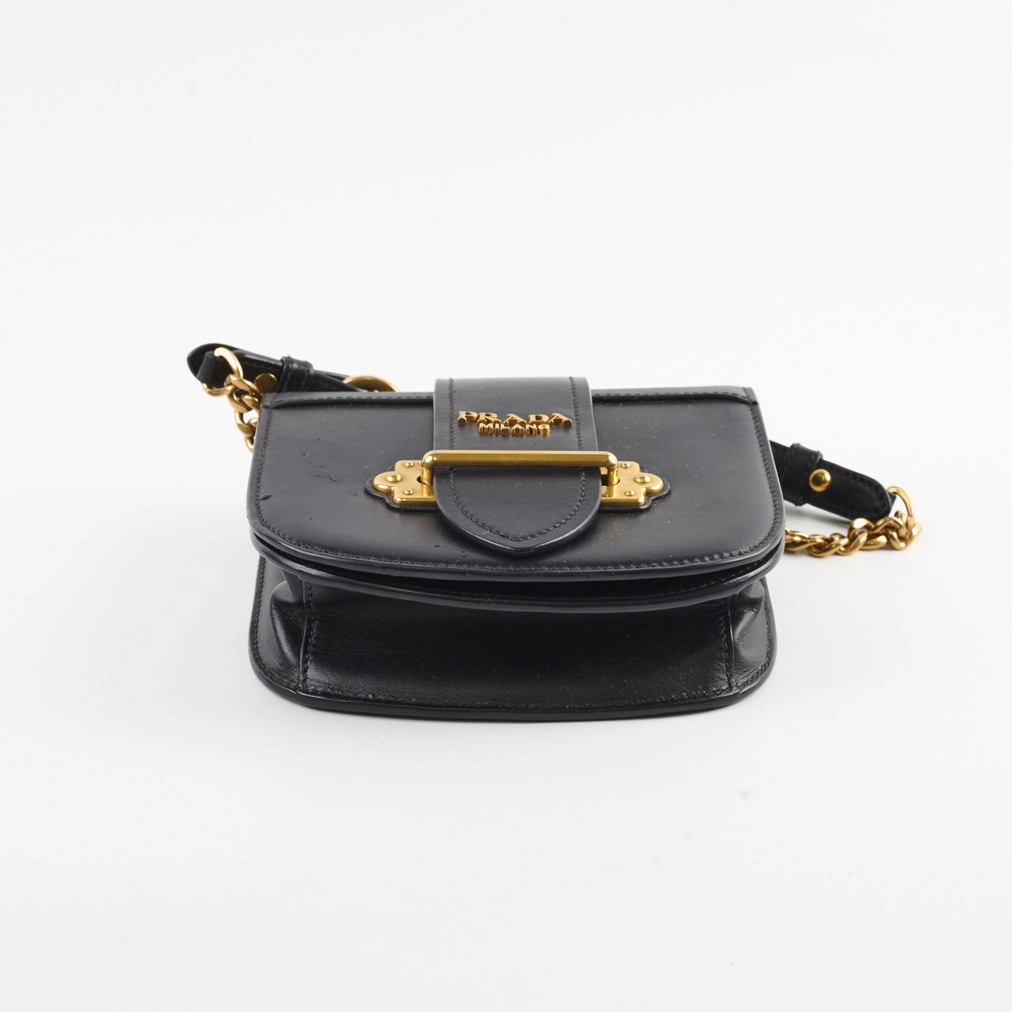 Prada Cahier Curved Crossbody Bag Black
