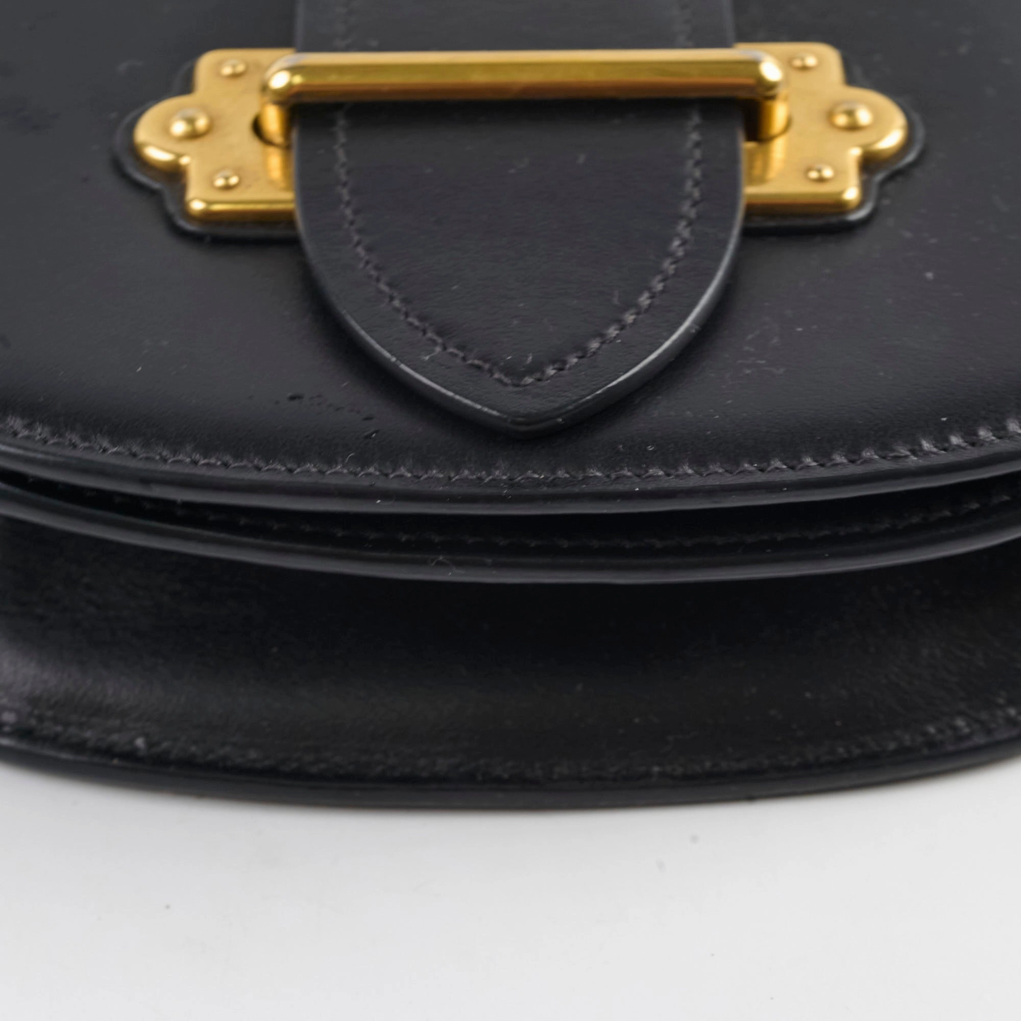 Prada Cahier Curved Crossbody Bag Black