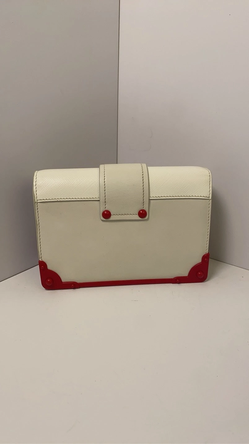 Prada Valentine Limited Palace Edition White Red Crossbody Bag