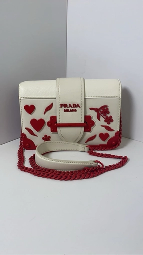 Prada Valentine Limited Palace Edition White Red Crossbody Bag