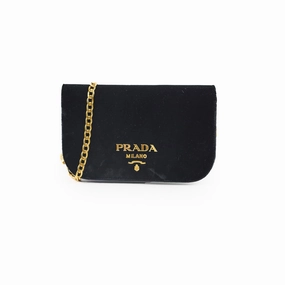 Prada Velvet Crossbody Bag Black