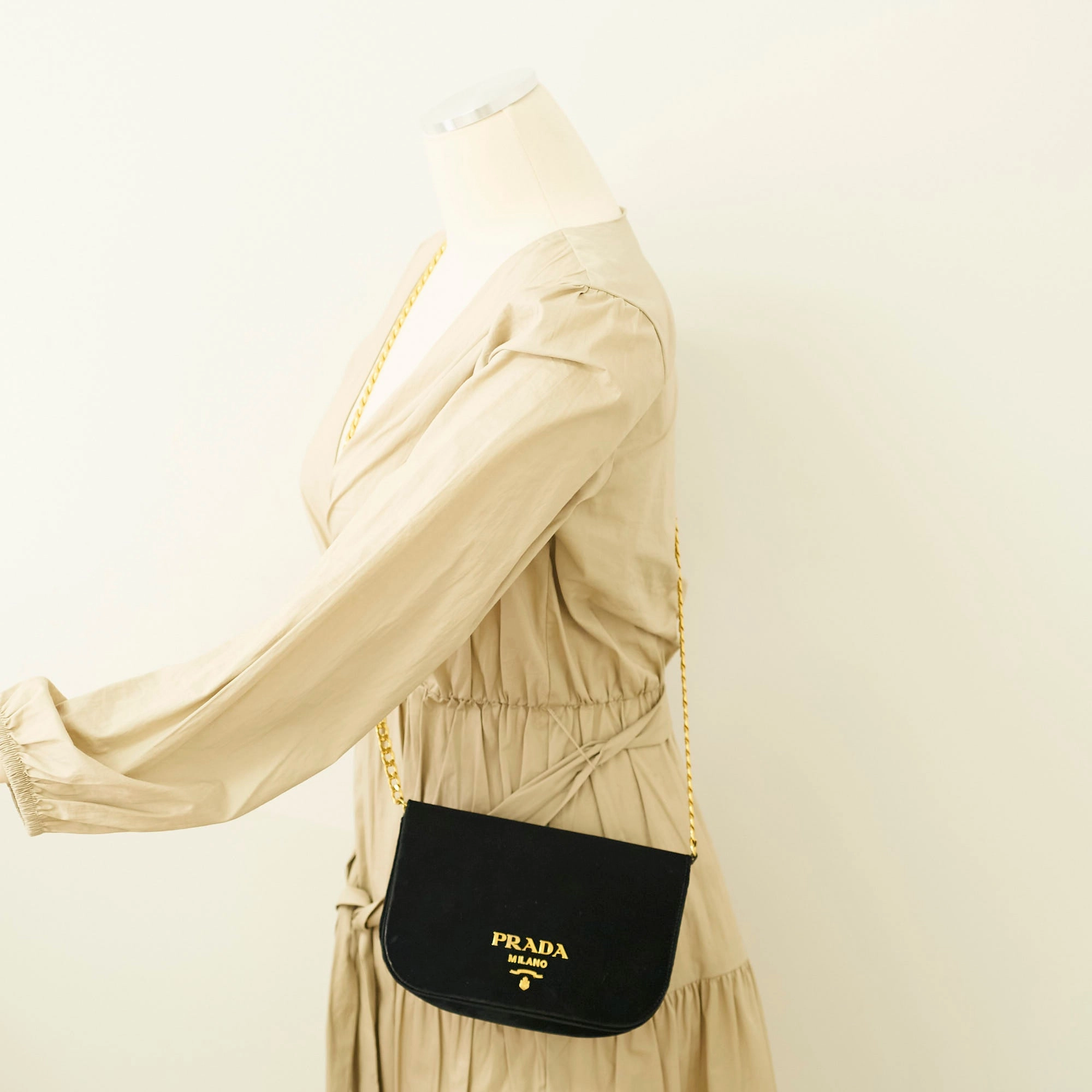Prada Velvet Crossbody Bag Black
