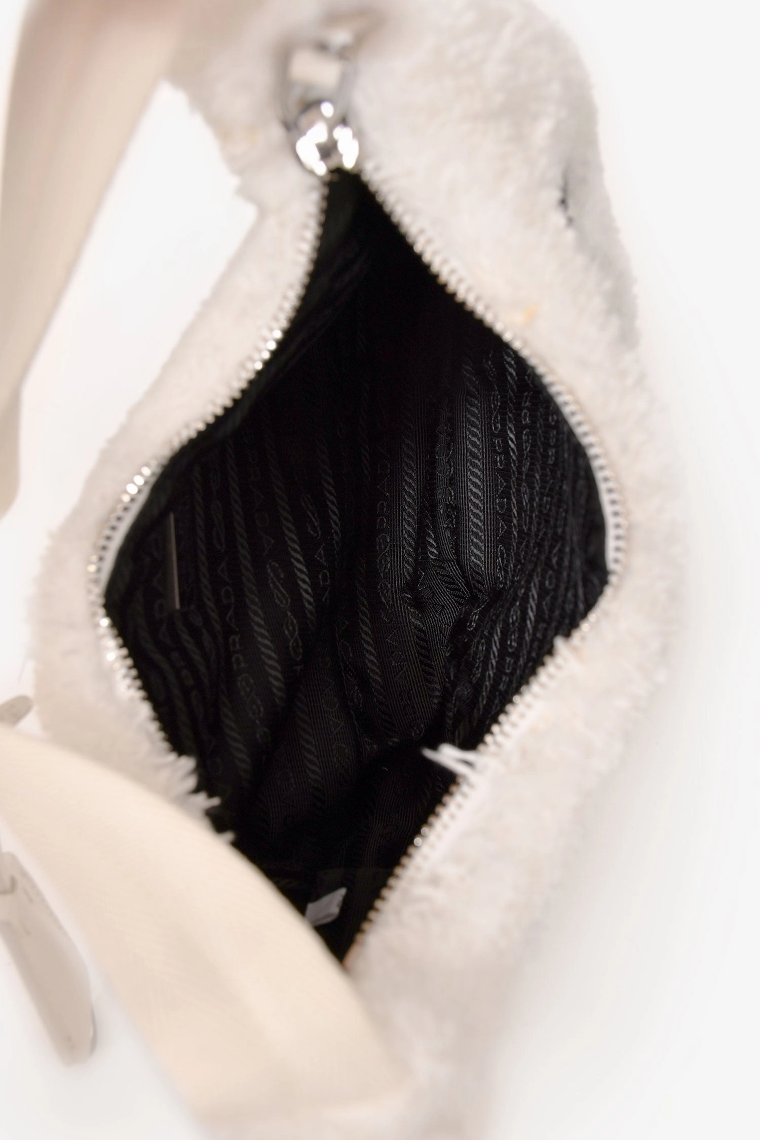 Prada White Terry Cloth Re-Edition 2000 Shoulder Bag
