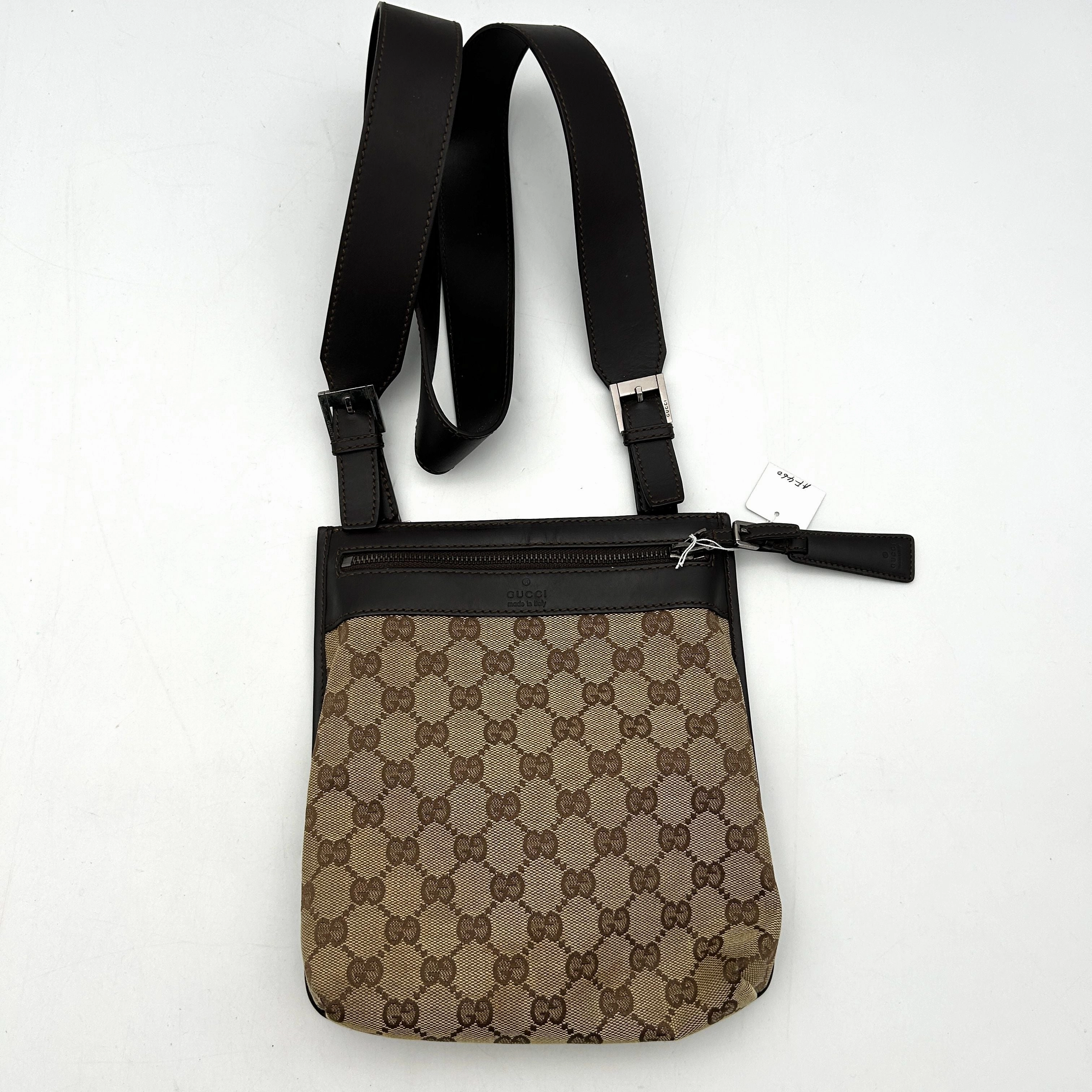 Pre- Gucci Beige/Brown GG Canvas and Leather Crossbody Bag Gucci AF460