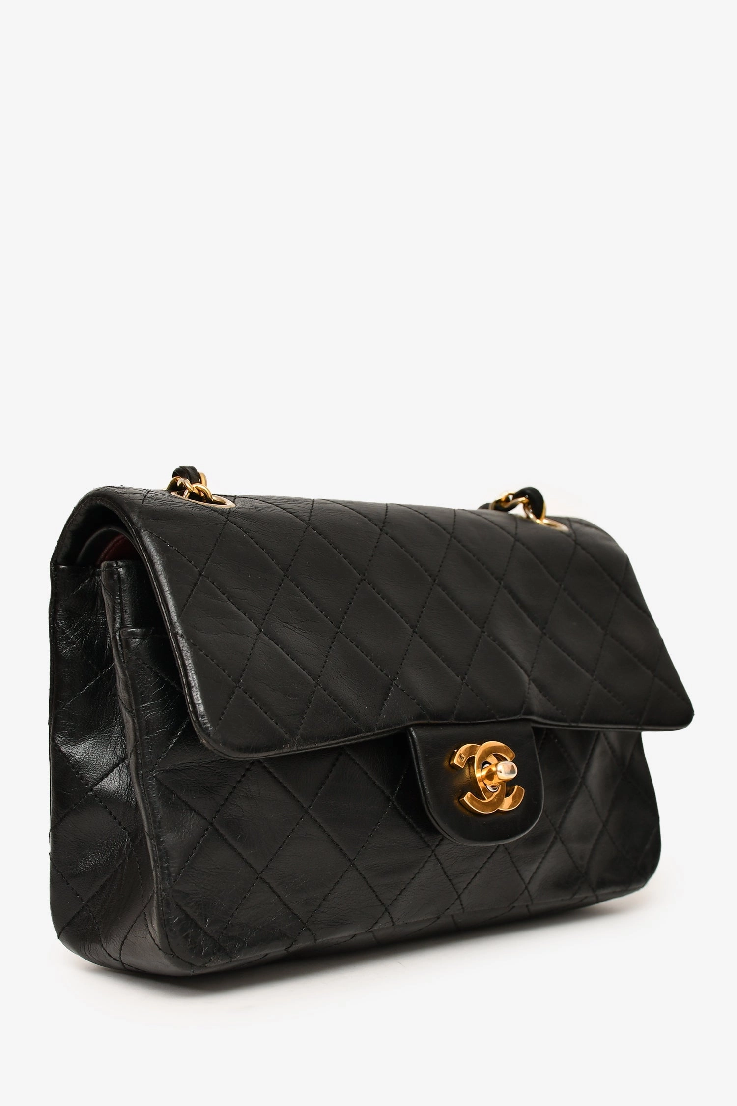 Pre-Loved Chanel 1989-91 Vintage Black Lambskin Small Classic Double Flap