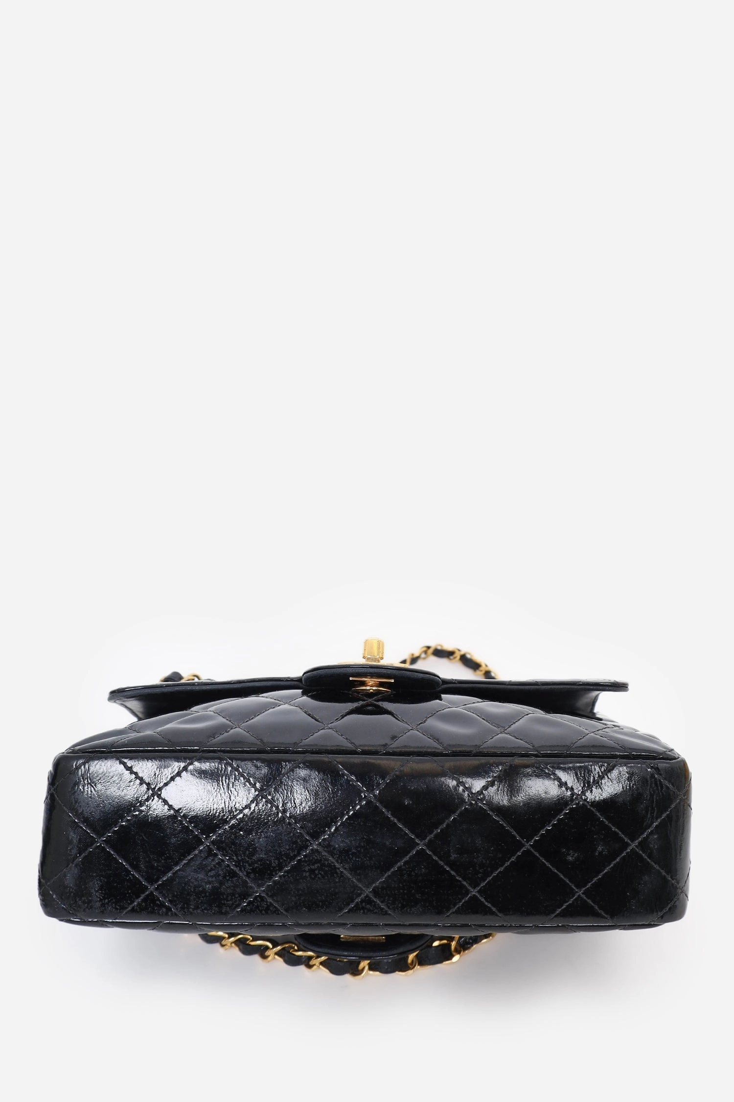 Pre-Loved Chanel  1996-97 Black Quilted Patent Double Sided Flap Bag