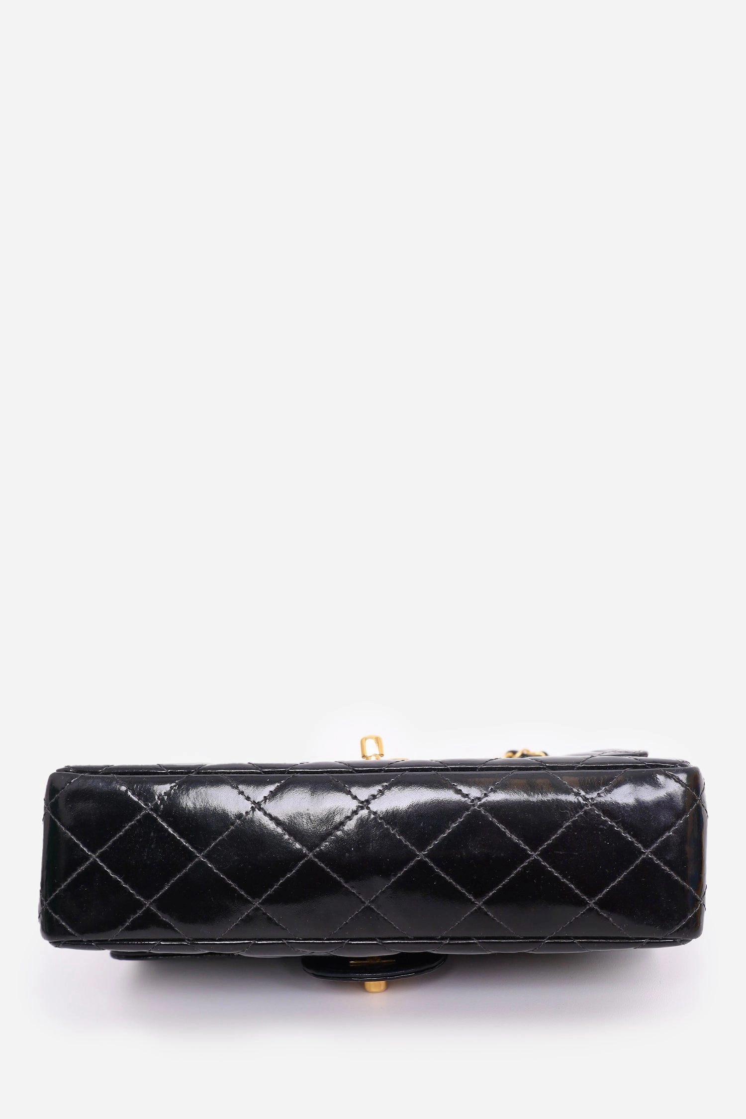 Pre-Loved Chanel  1996-97 Black Quilted Patent Double Sided Flap Bag