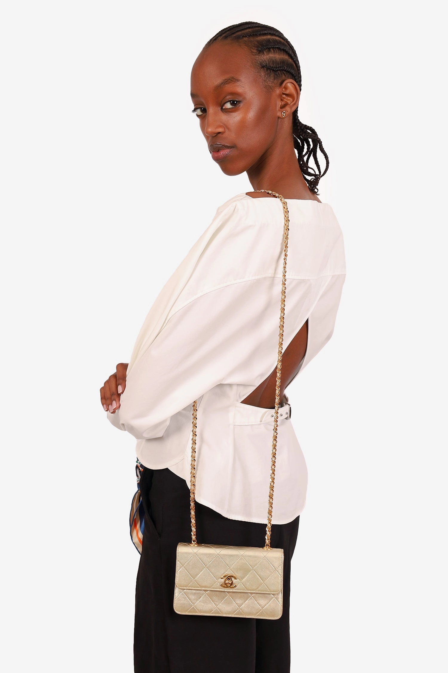 Pre-Loved Chanel 1996-97 Gold Metallic Mini Flap Bag