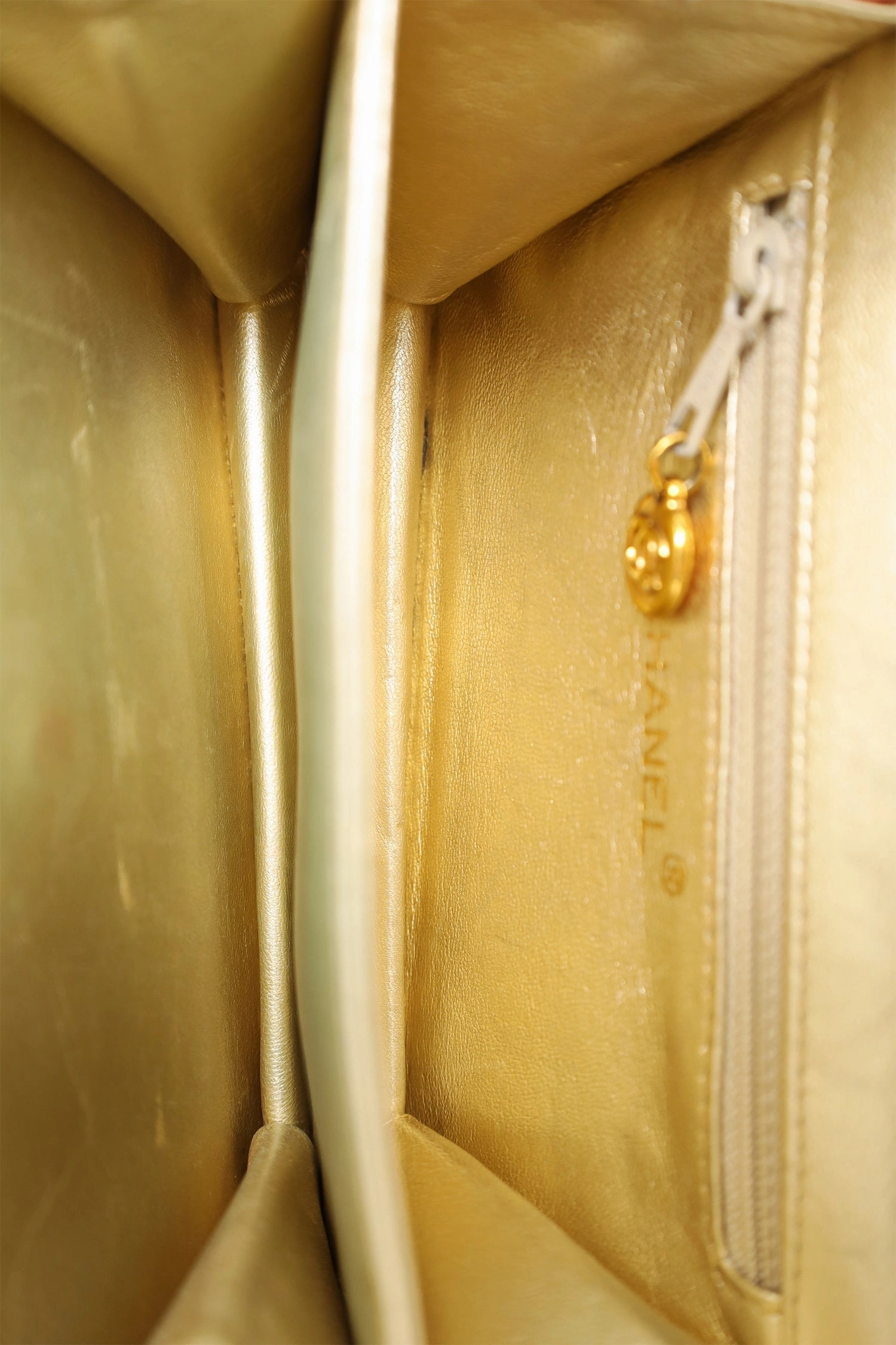 Pre-Loved Chanel 1996-97 Gold Metallic Mini Flap Bag