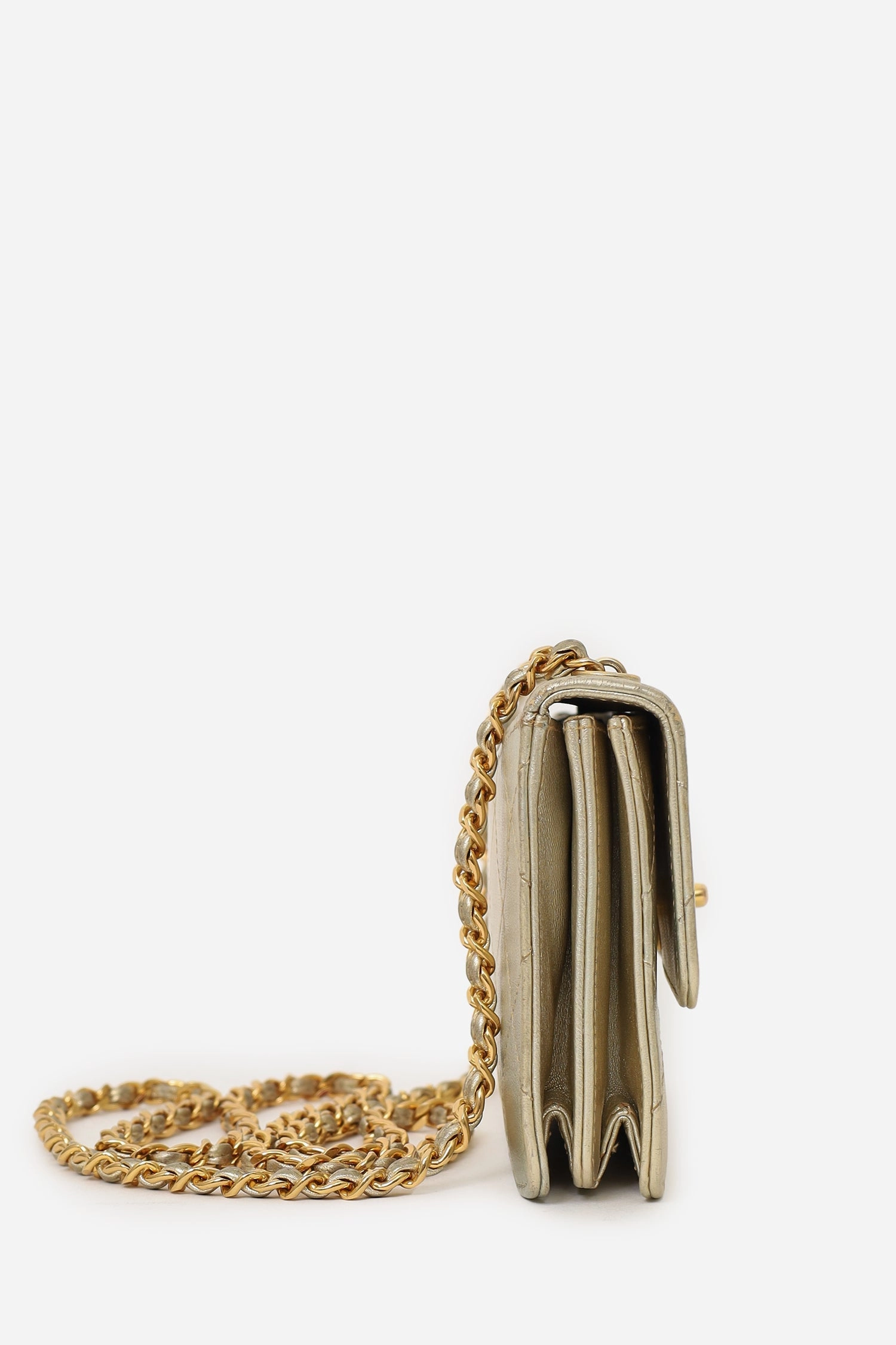 Pre-Loved Chanel 1996-97 Gold Metallic Mini Flap Bag