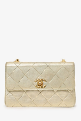 Pre-Loved Chanel 1996-97 Gold Metallic Mini Flap Bag