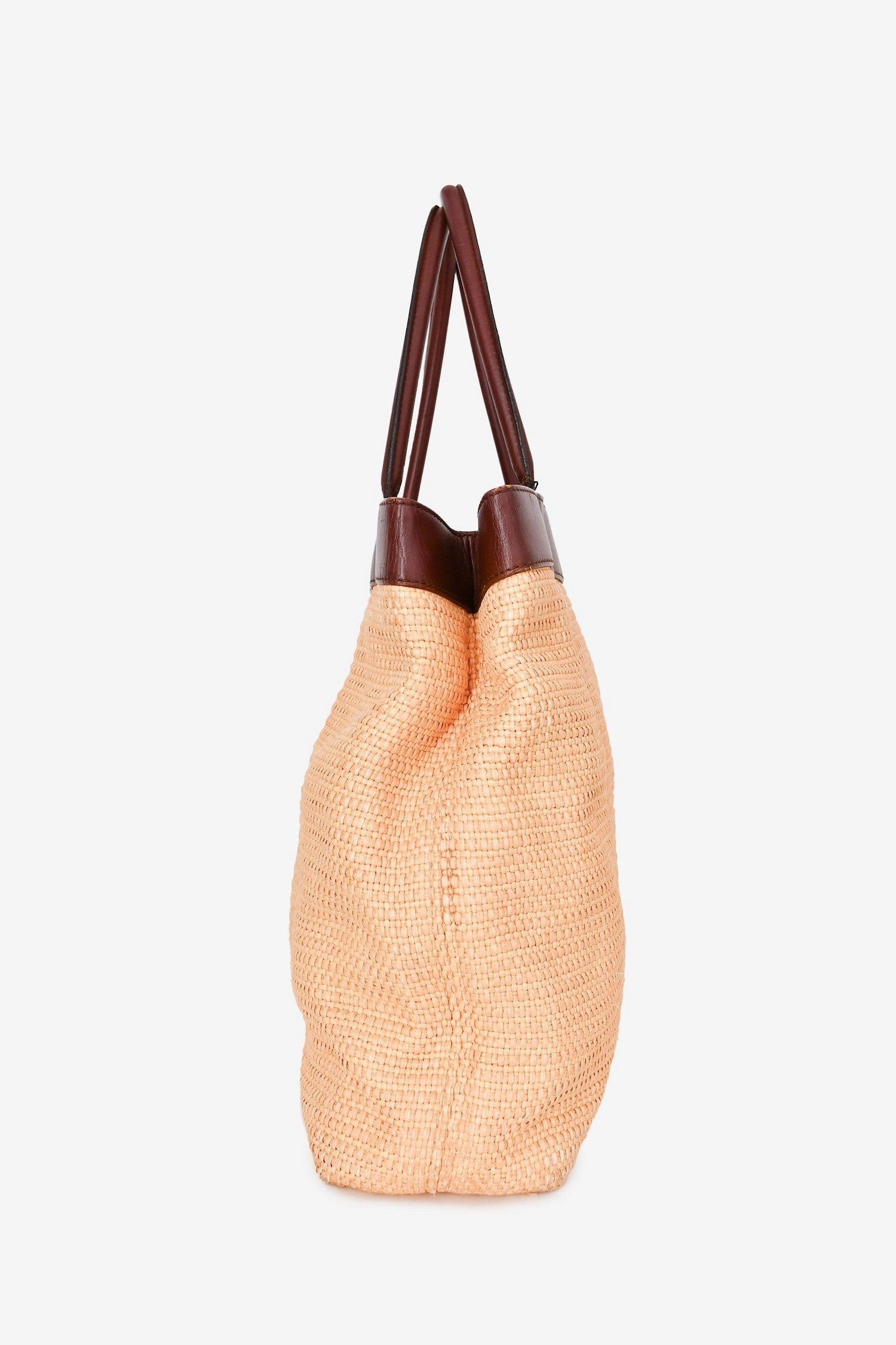 Pre-Loved Chanel 1997-99 Beige/Brown Straw/Leather CC Tote