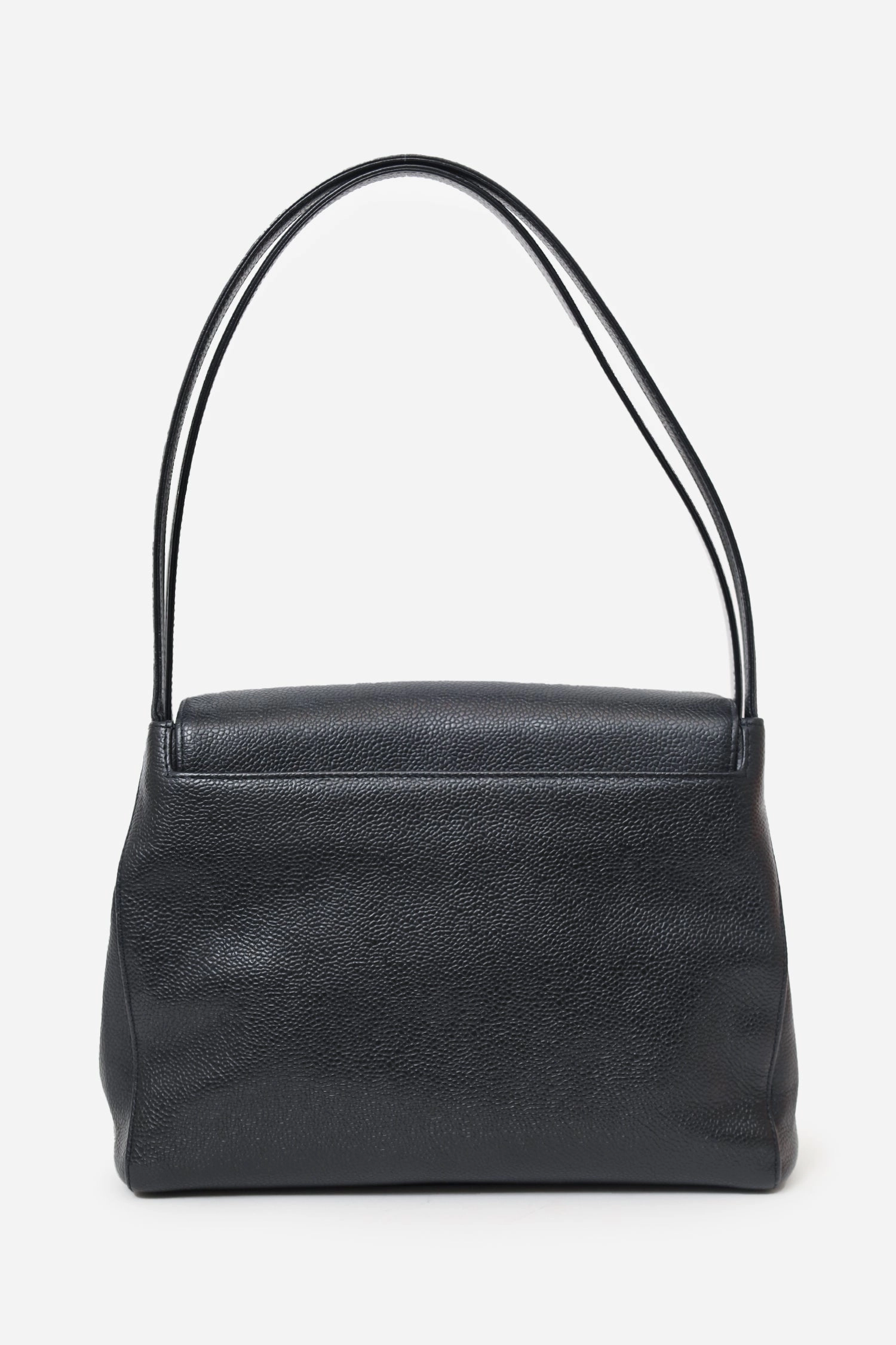 Pre-Loved Chanel 1997-99 Black Caviar CC Turnlock Envelope Shoulder Bag