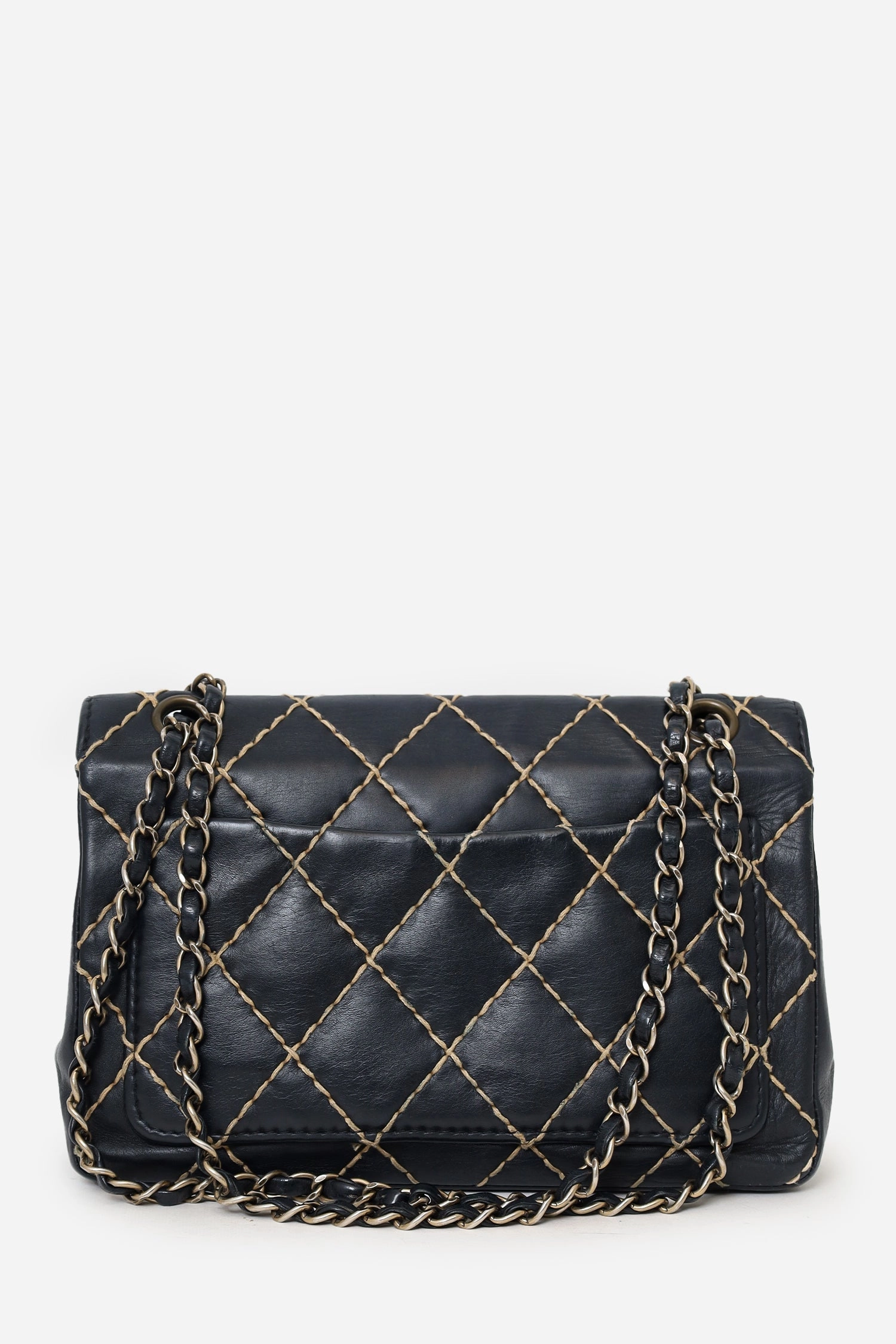 Pre-Loved Chanel 2000-2002 Black Wild Stitch Mini Flap Bag