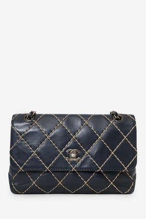 Pre-Loved Chanel 2000-2002 Black Wild Stitch Mini Flap Bag