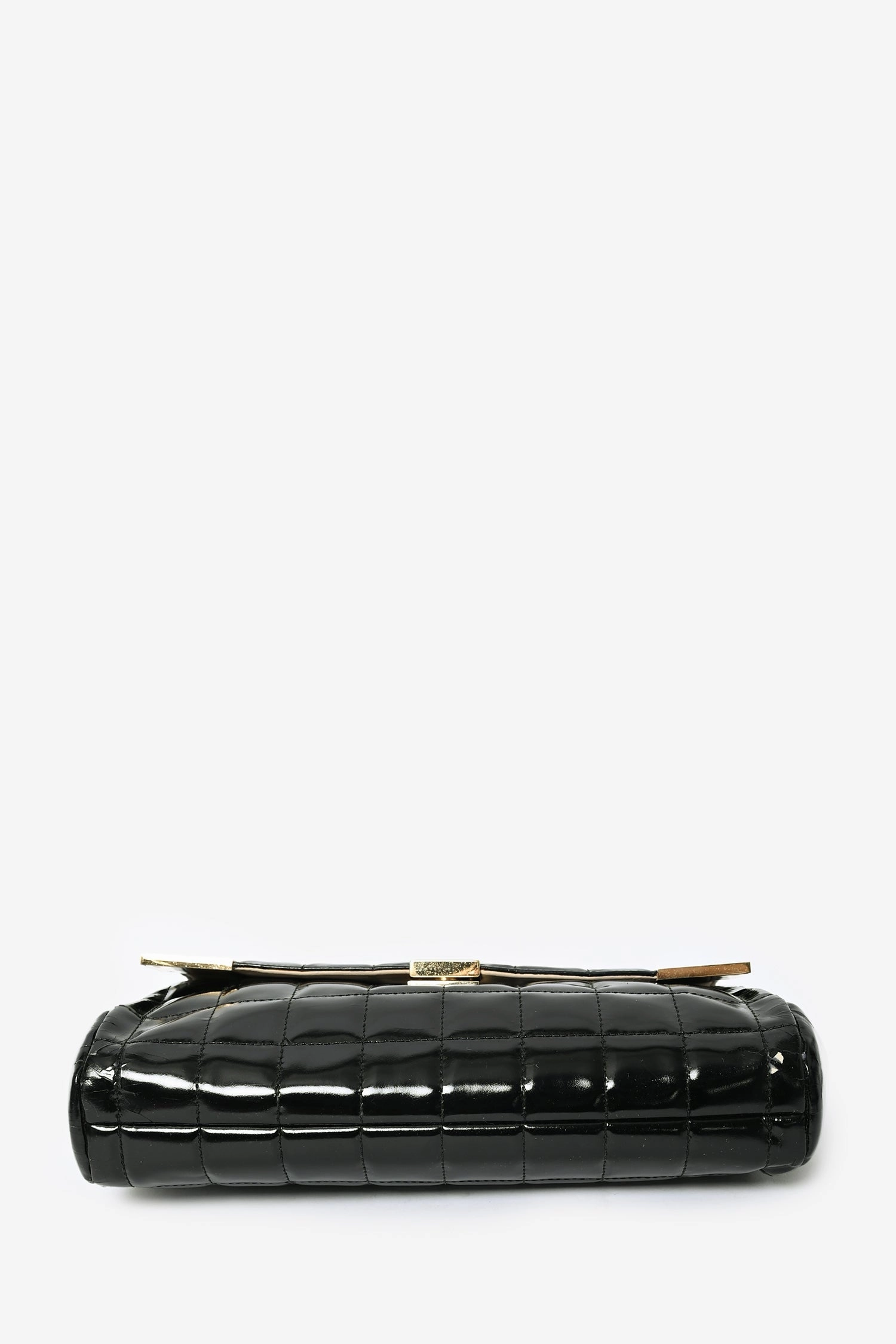 Pre-Loved Chanel 2002 Black Patent Chocolate Bar Flap Bag (Refurbished)