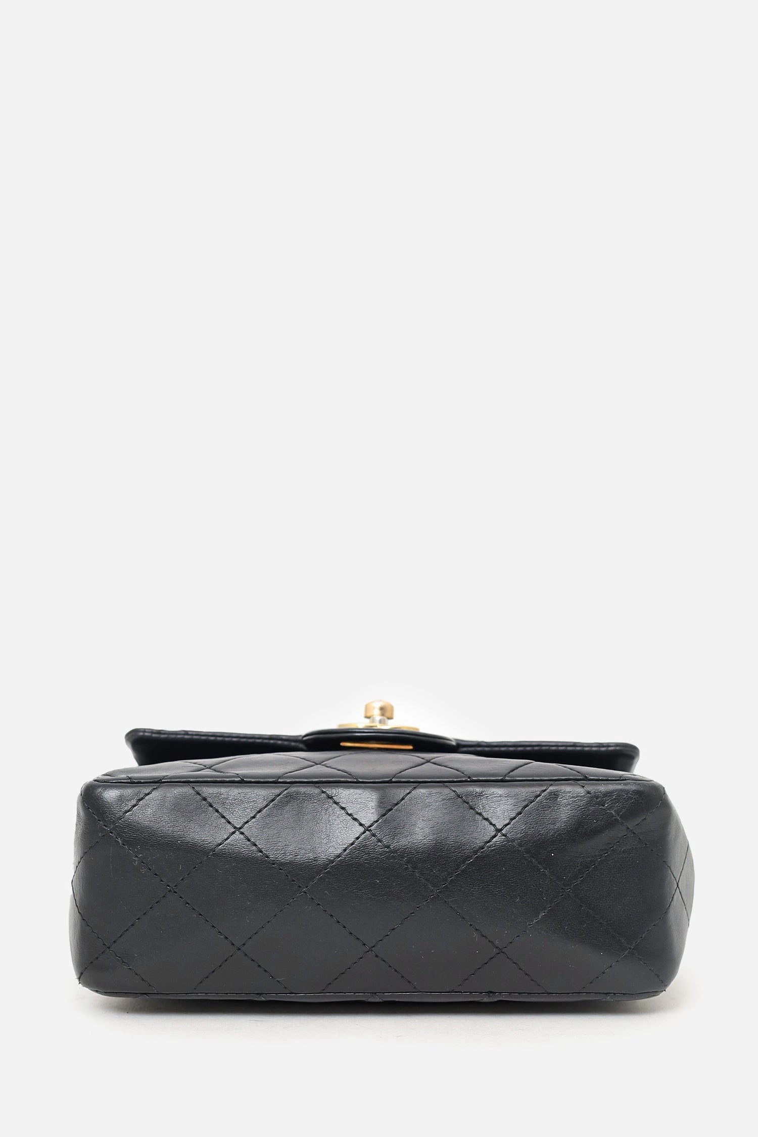 Pre-Loved Chanel 2003-04 Black Lambskin Mini Square Flap Bag