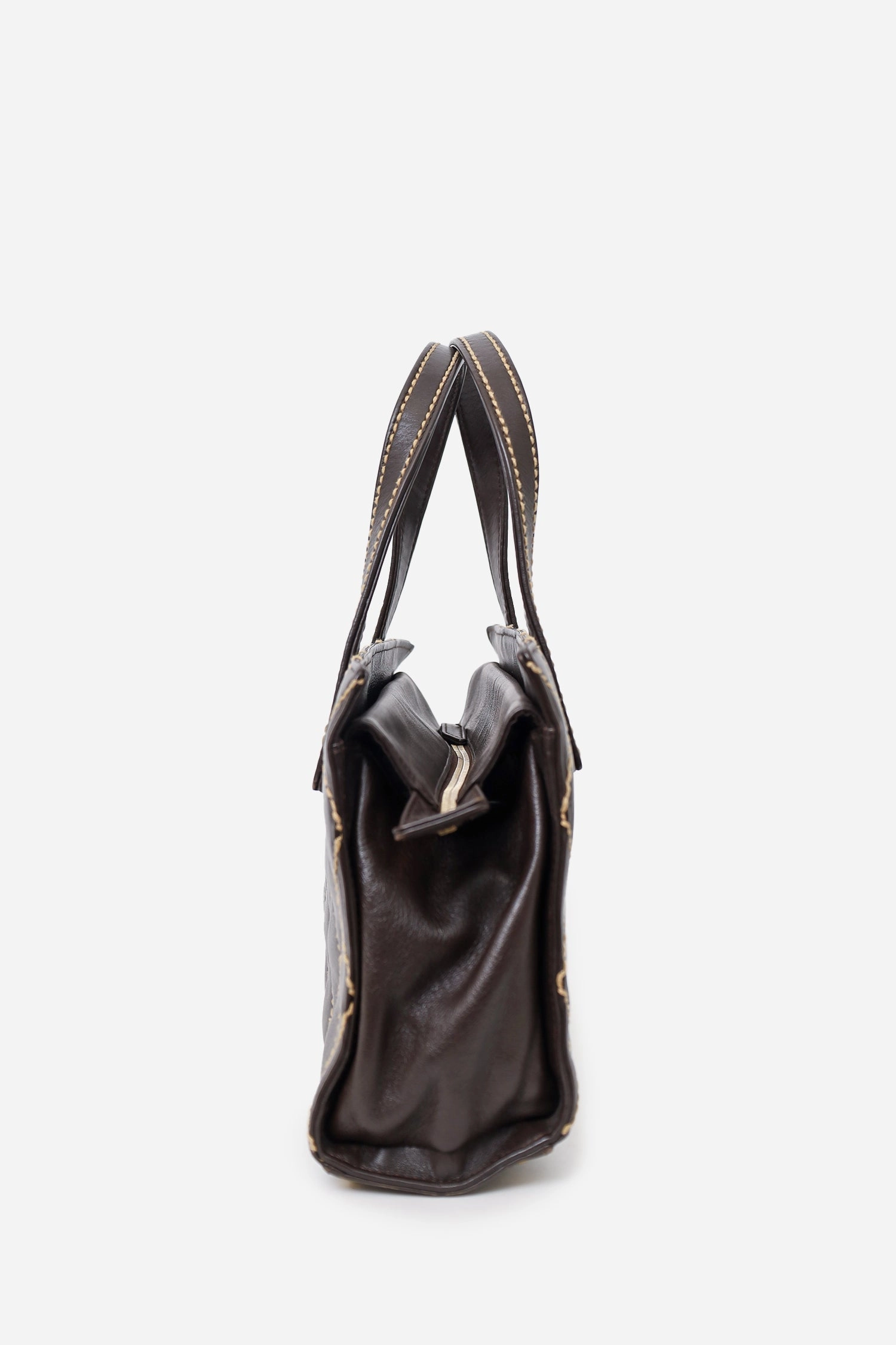 Pre-Loved Chanel 2004-05 Brown Leather Wild Stitch Coco Mark Leather Tote Bag