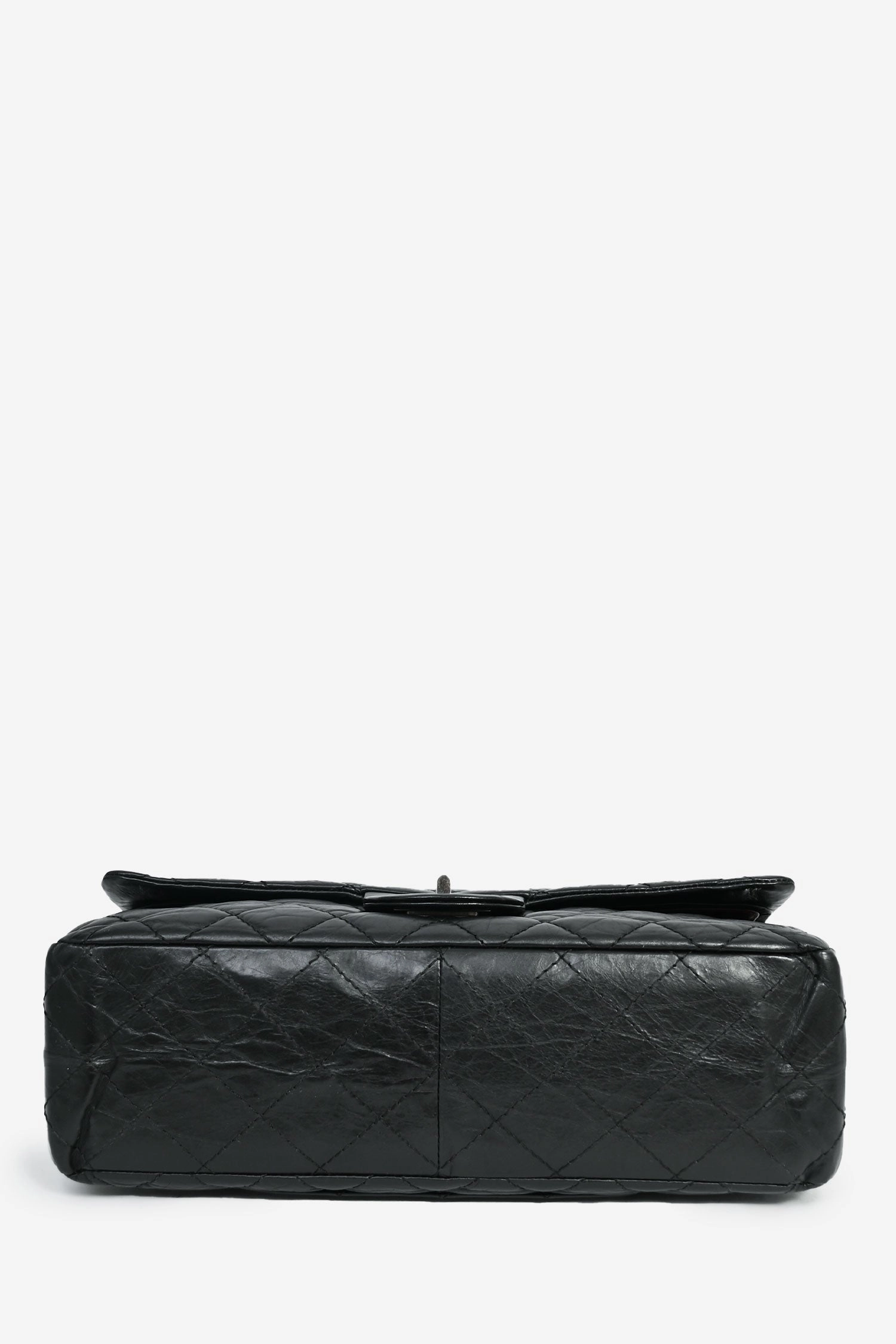 Pre-Loved Chanel 2009-10 Black Lambskin Reissue Maxi 227 Double Flap Shoulder Bag