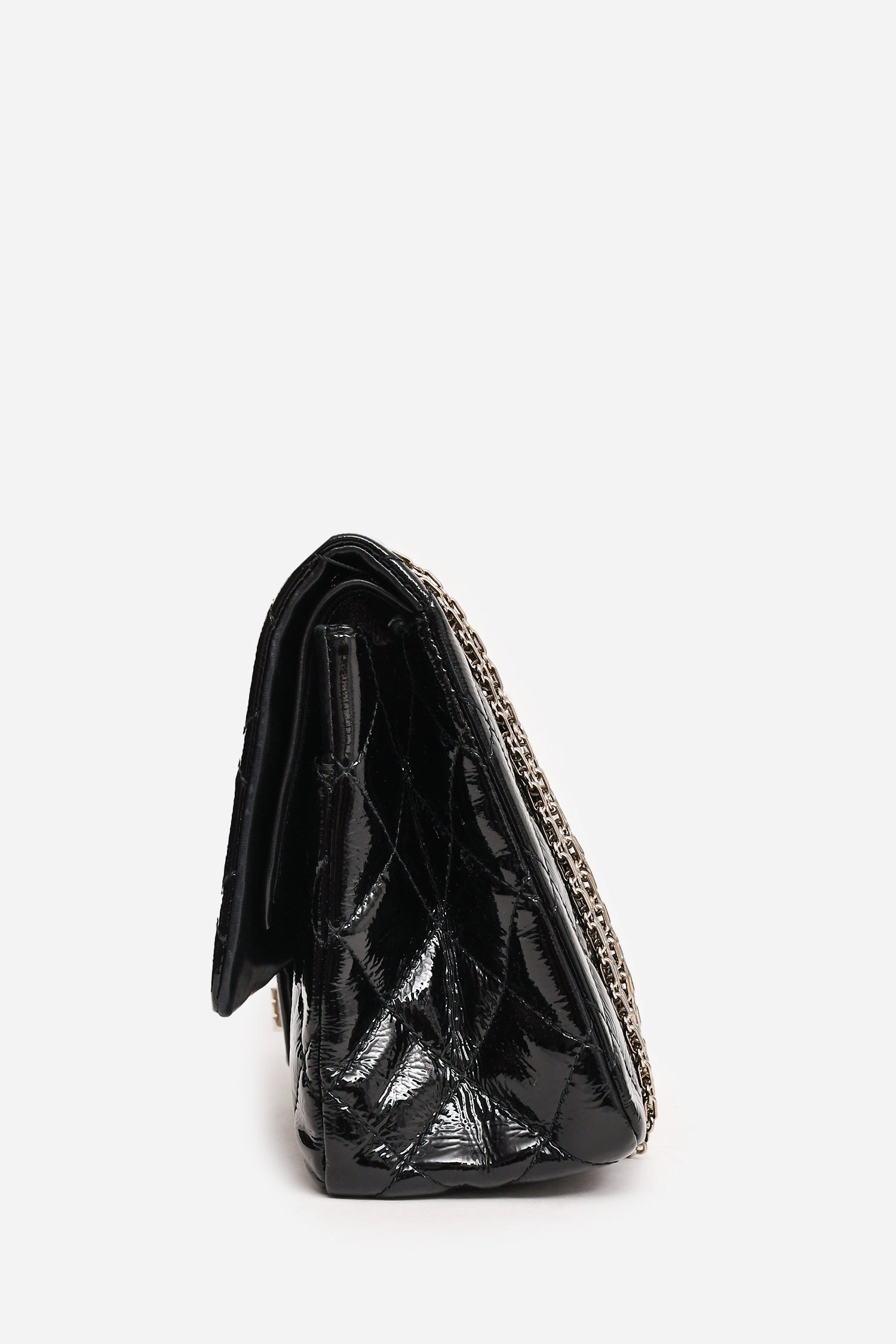 Pre-Loved Chanel 2010-11 Black Patent Leather 2.55 Large 227 Flap Bag SHW