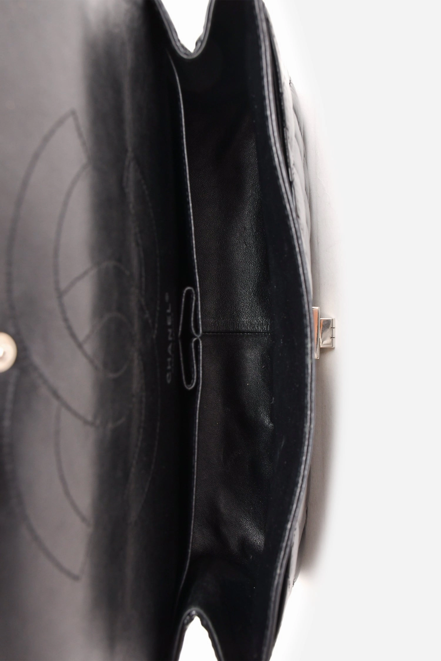 Pre-Loved Chanel 2010-11 Black Patent Leather 2.55 Large 227 Flap Bag SHW