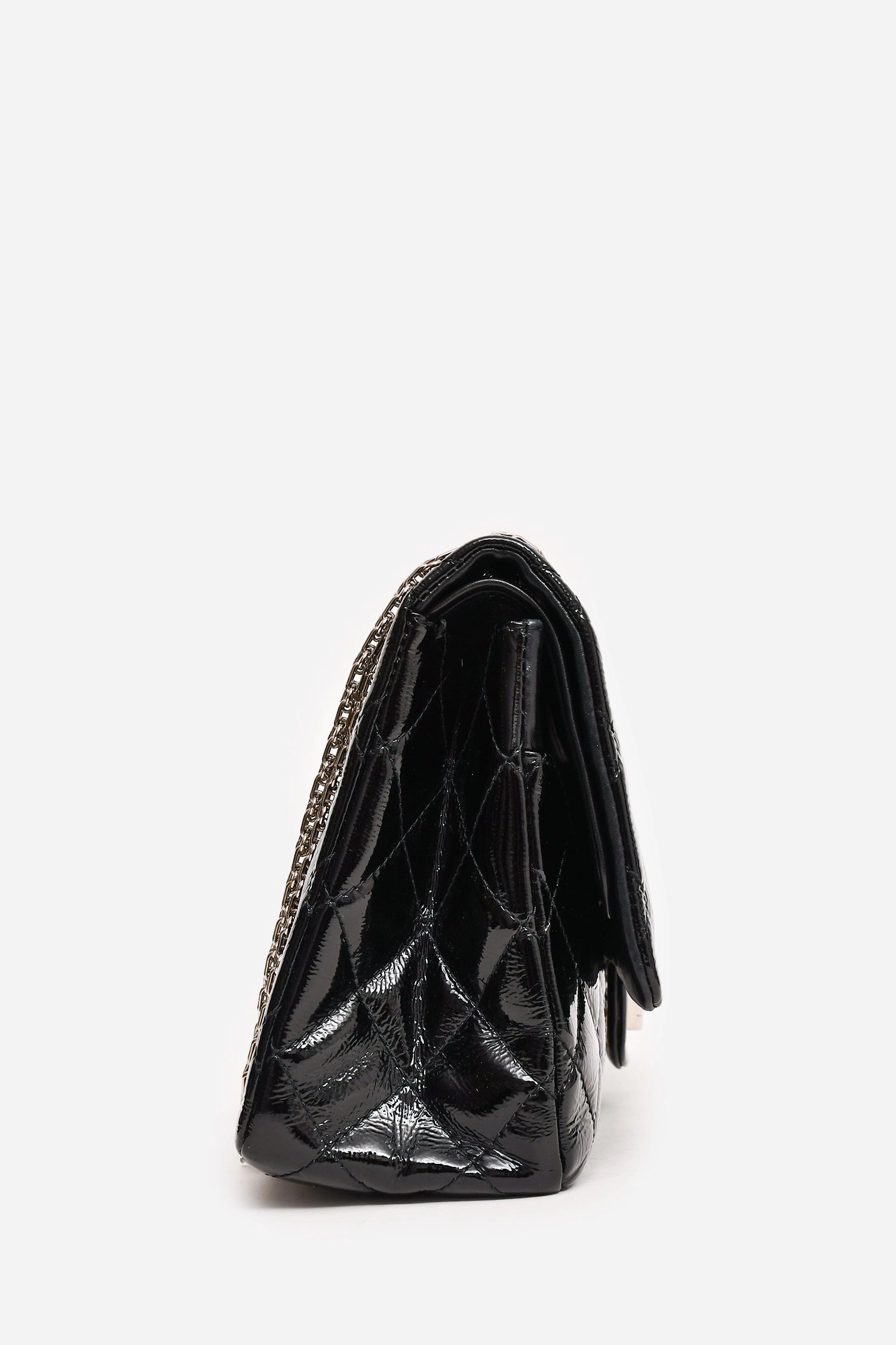 Pre-Loved Chanel 2010-11 Black Patent Leather 2.55 Large 227 Flap Bag SHW