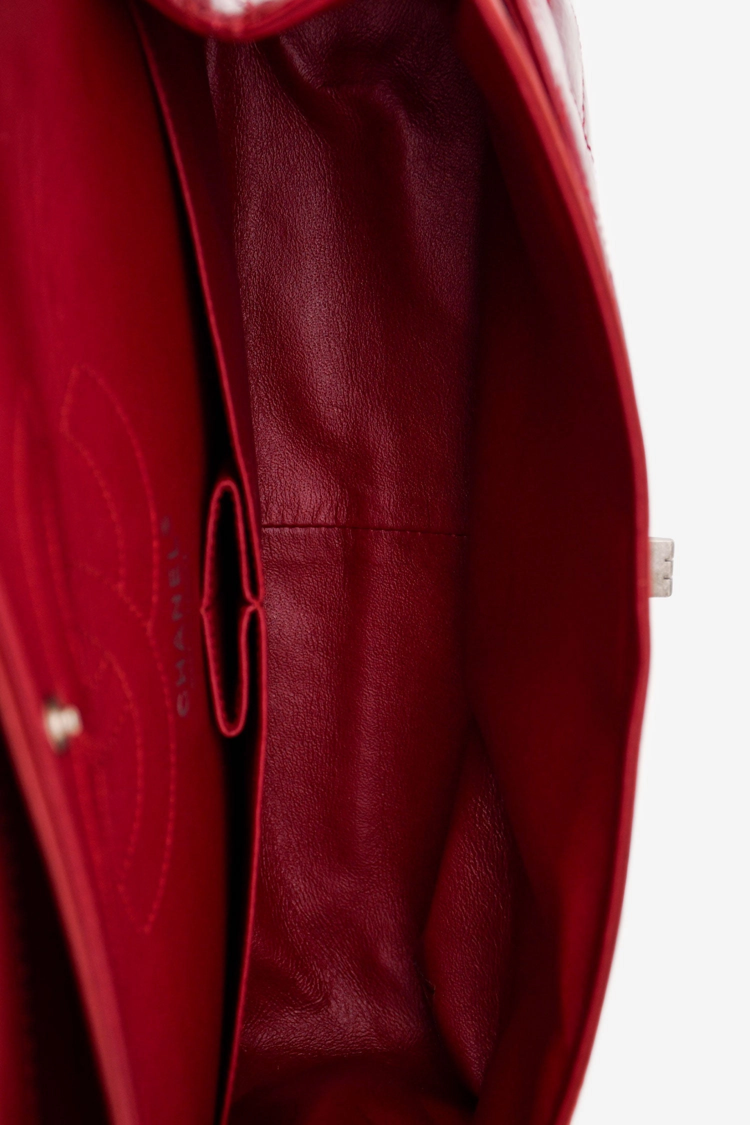 Pre-Loved Chanel 2010-11 Red Patent Leather Reissue 266 2.55 Flap Bag