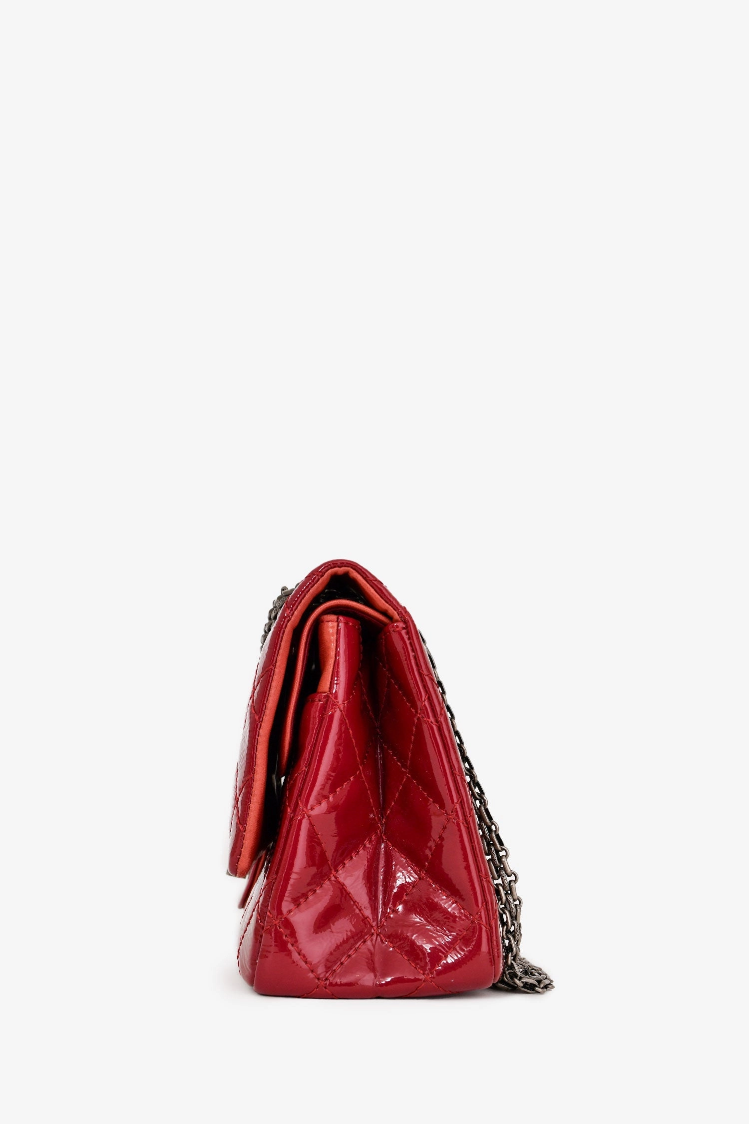 Pre-Loved Chanel 2010-11 Red Patent Leather Reissue 266 2.55 Flap Bag