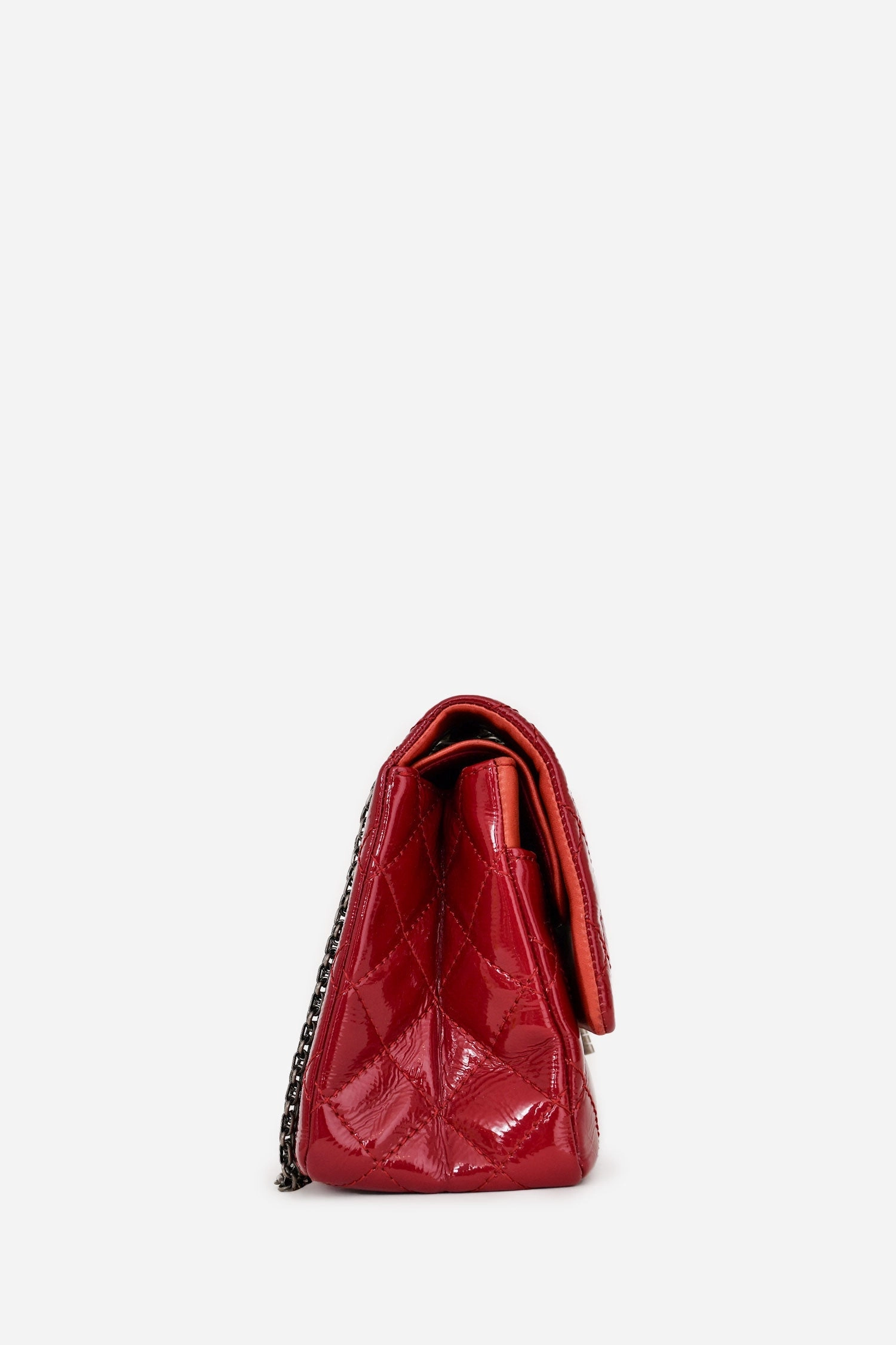 Pre-Loved Chanel 2010-11 Red Patent Leather Reissue 266 2.55 Flap Bag
