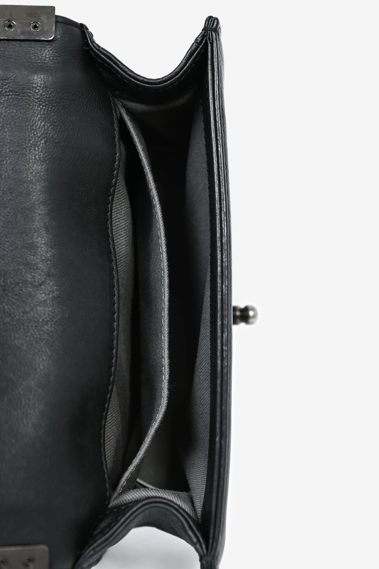 Pre-Loved Chanel 2012-13 Black 'Arabesque' Embossed Leather Small Boy Bag
