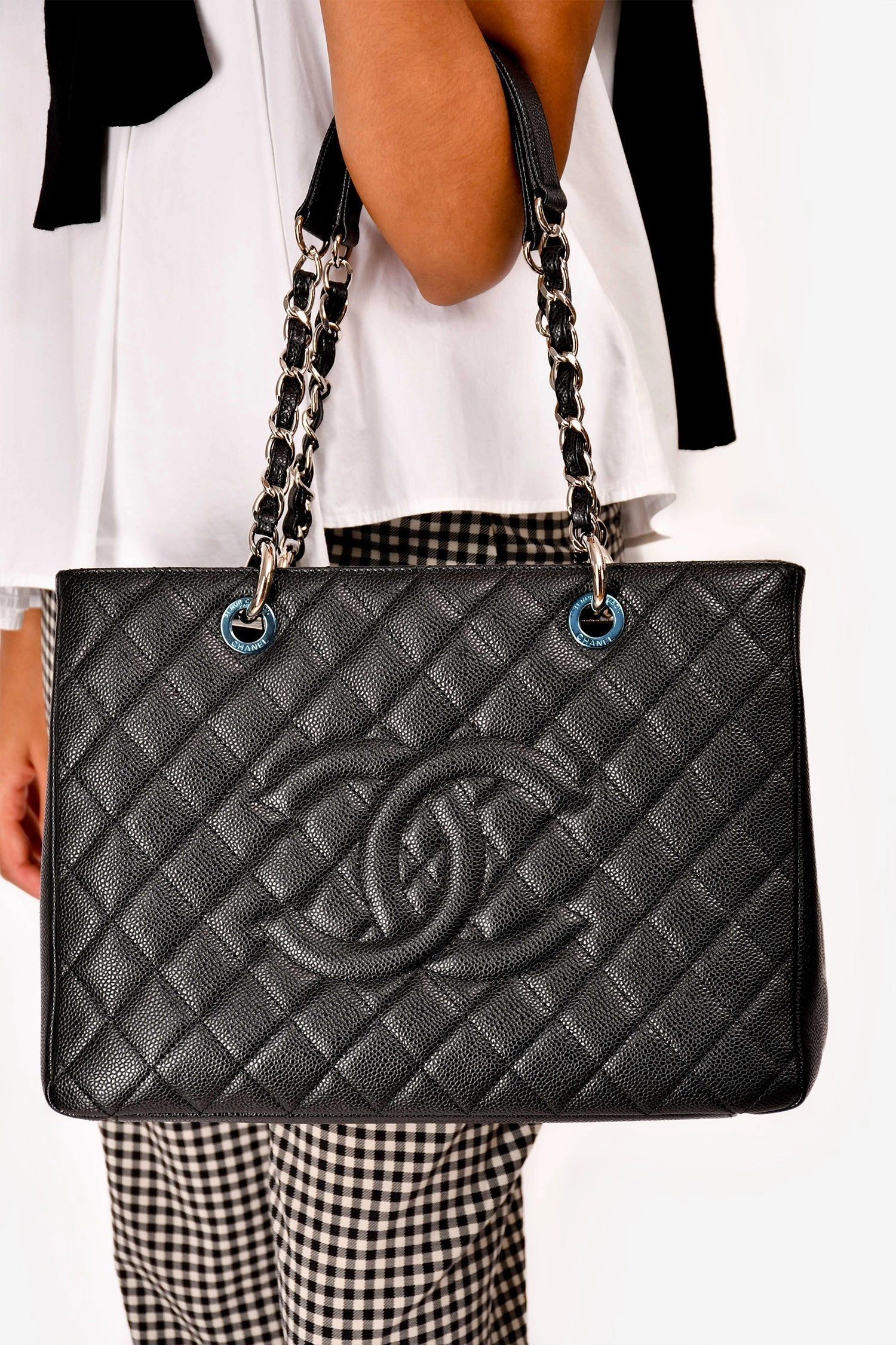 Pre-Loved Chanel 2012-13 Black Caviar Grand Shopping Tote