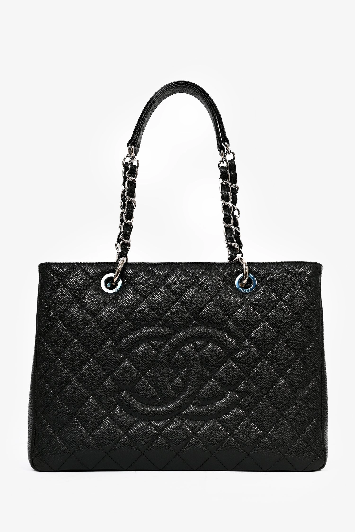 Pre-Loved Chanel 2012-13 Black Caviar Grand Shopping Tote