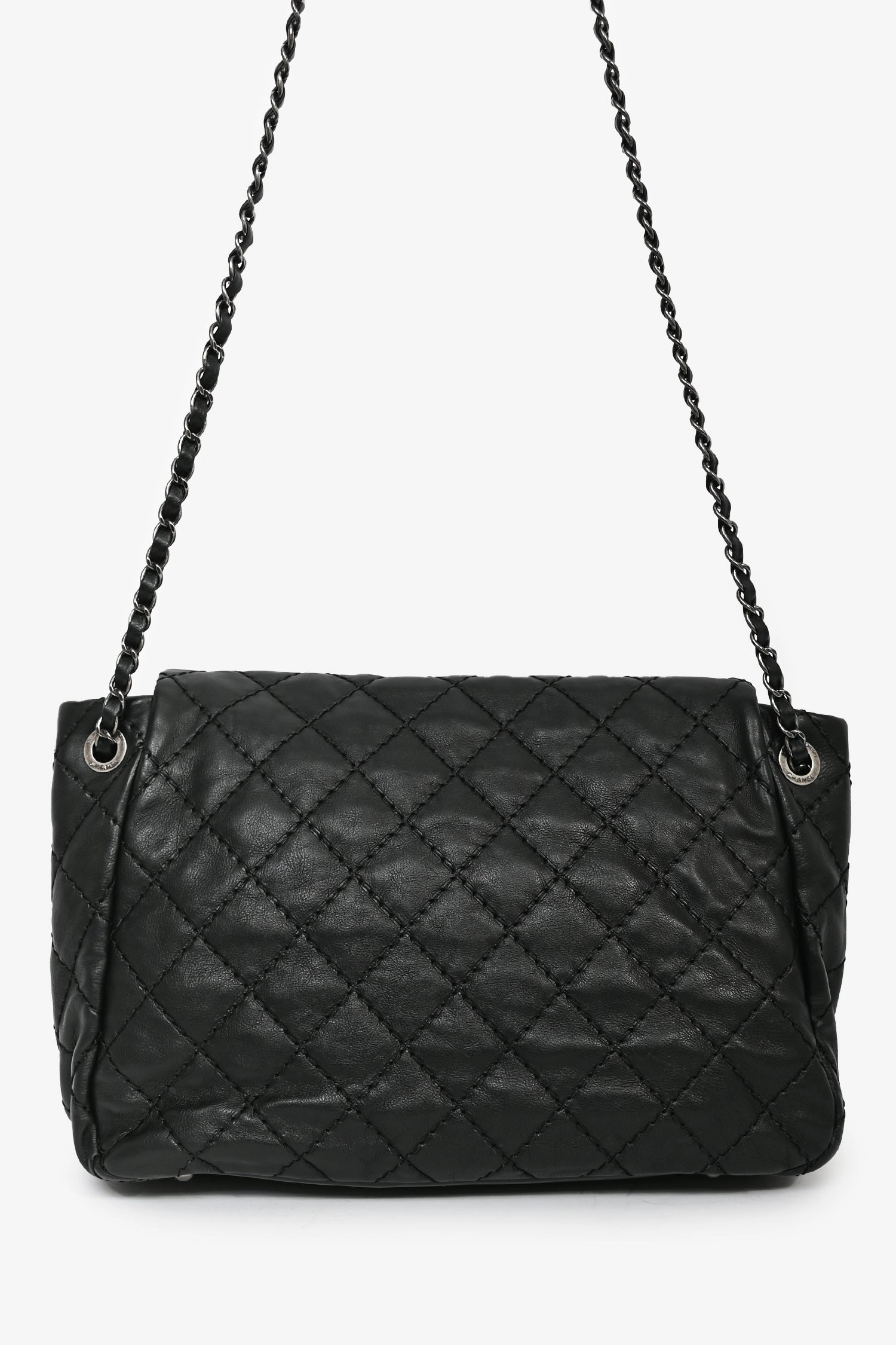 Pre-Loved Chanel 2012-13 Black Quilted Calfskin Leather CC Flap Shoulder Bag