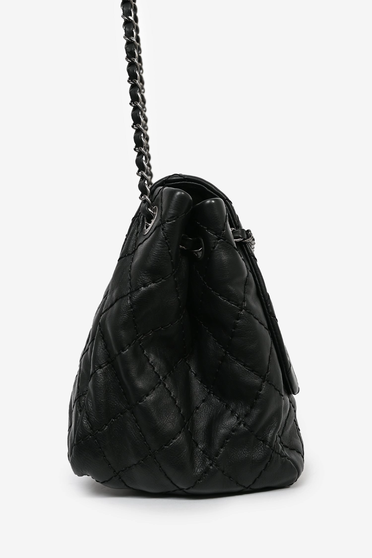 Pre-Loved Chanel 2012-13 Black Quilted Calfskin Leather CC Flap Shoulder Bag
