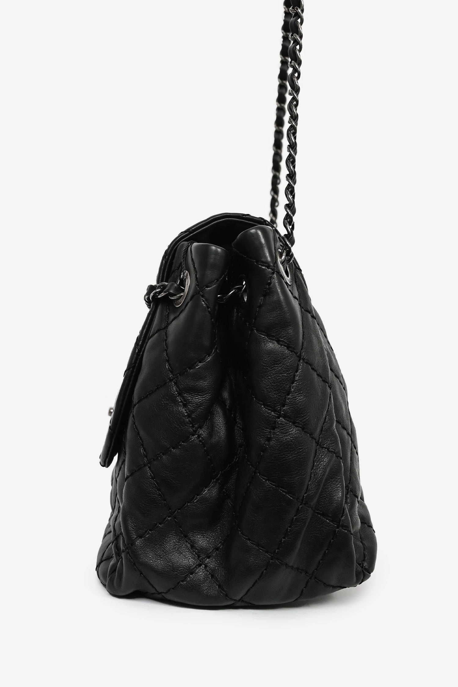 Pre-Loved Chanel 2012-13 Black Quilted Calfskin Leather CC Flap Shoulder Bag