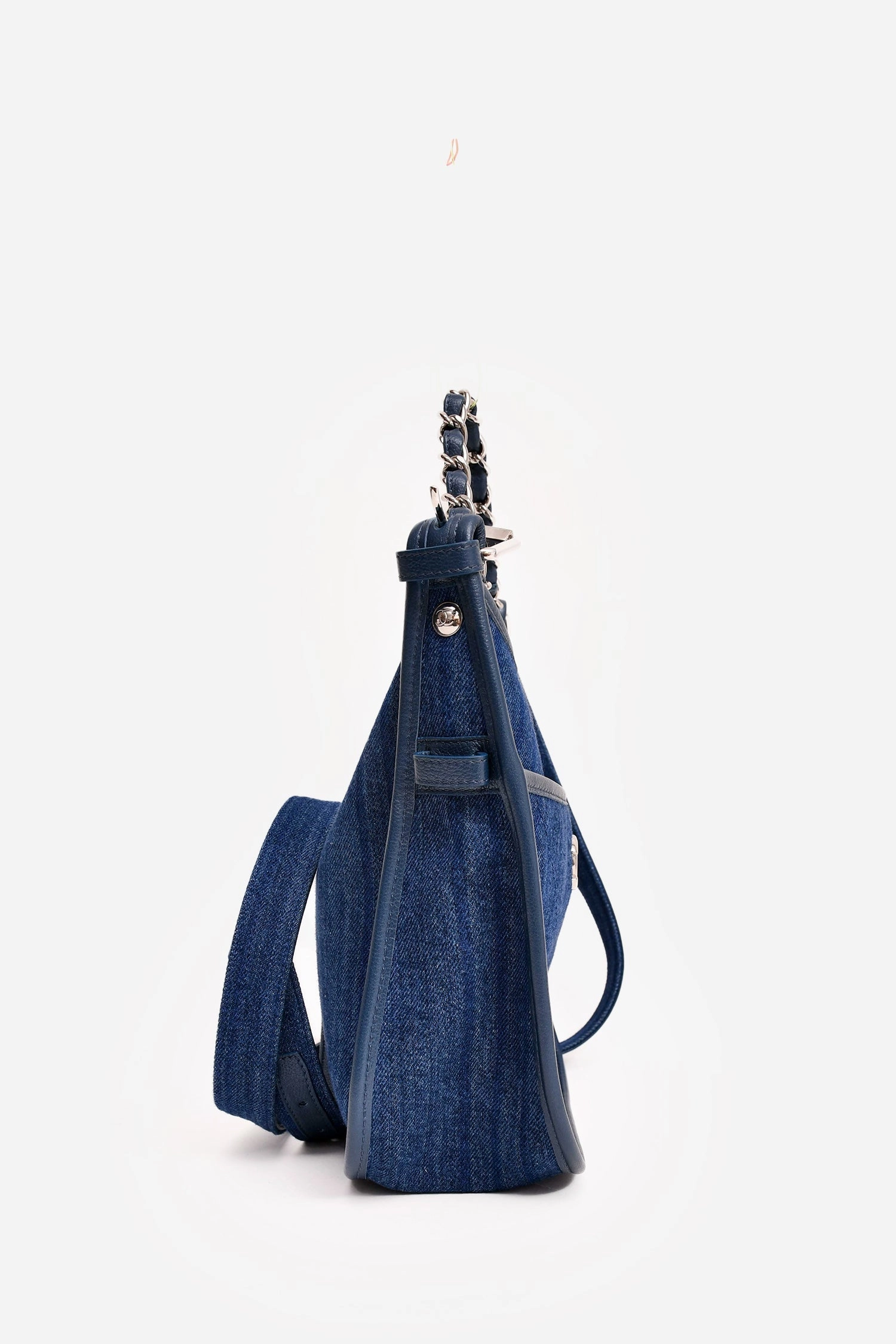 Pre-Loved Chanel 2017/18 Navy Denim Small Jungle Stroll Crossbody Bag