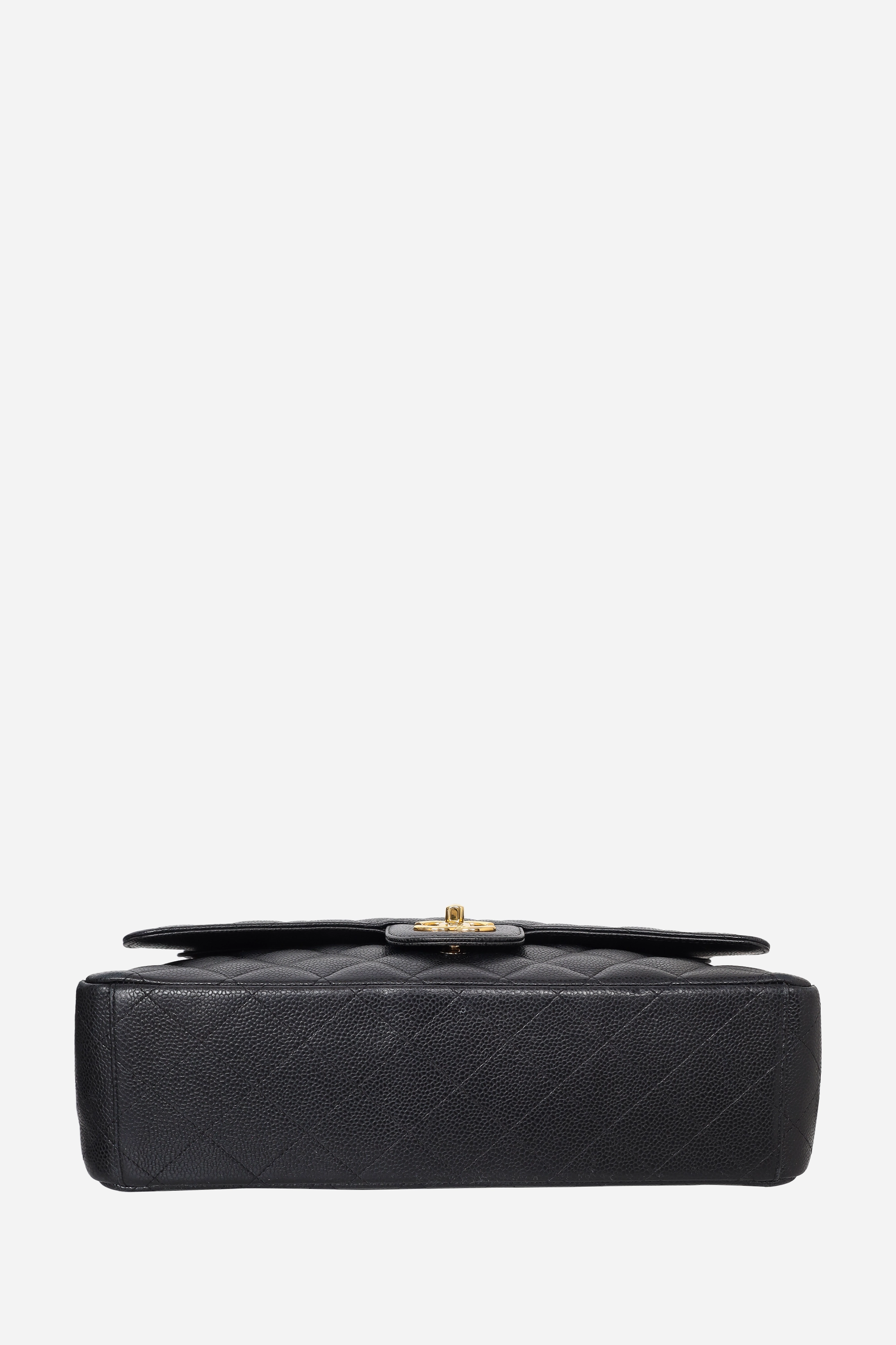 Pre-Loved Chanel 2017 Black Caviar Leather Jumbo Double Flap Bag