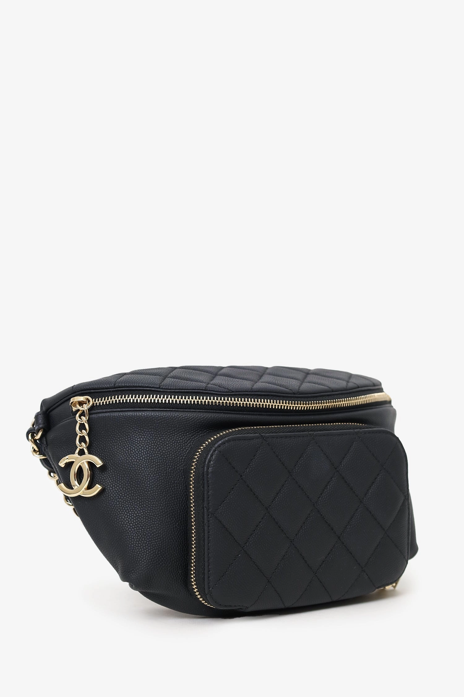 Pre-Loved Chanel 2018-19 Black Caviar Leather Business Affinity Bumbag