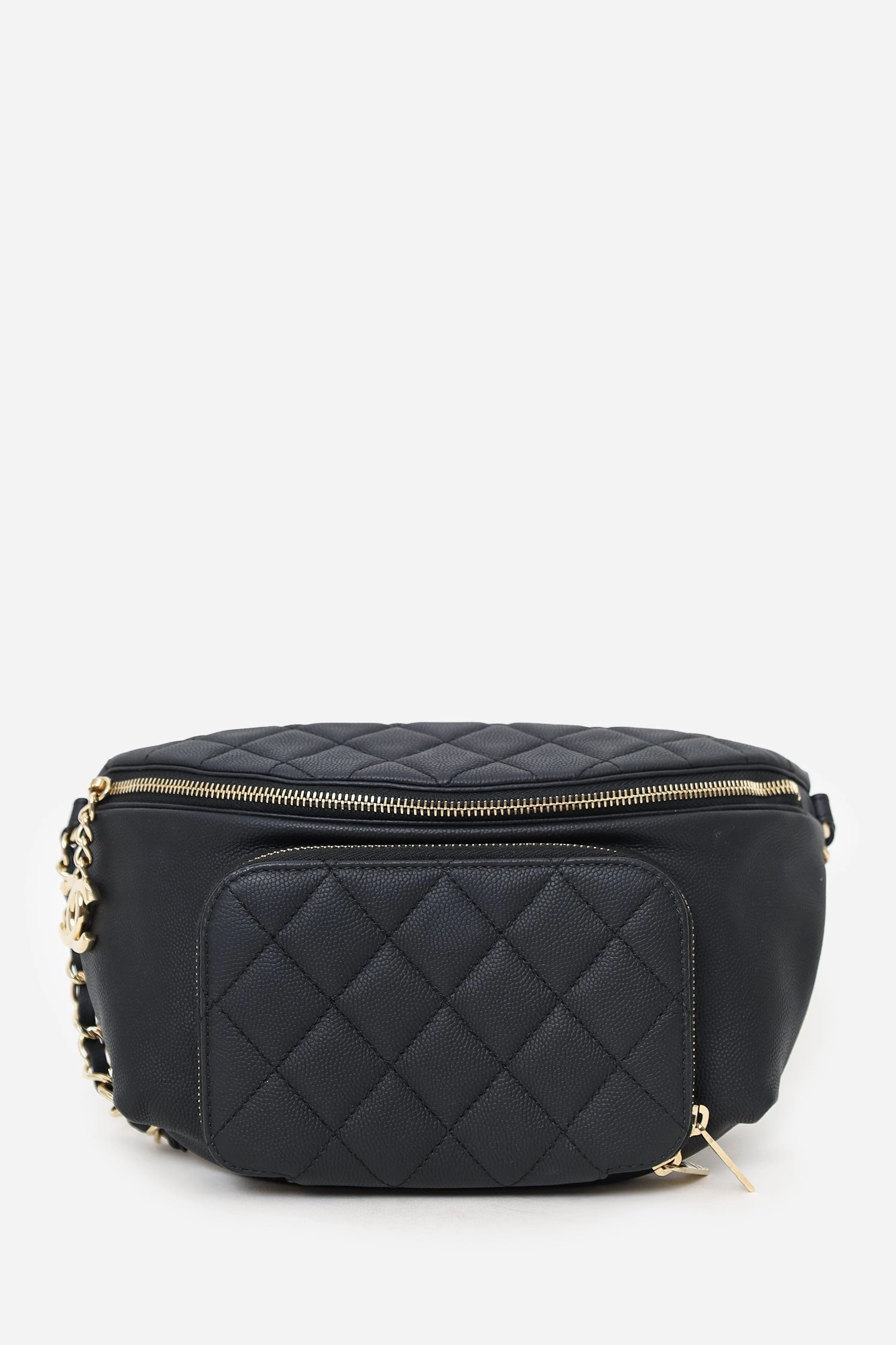 Pre-Loved Chanel 2018-19 Black Caviar Leather Business Affinity Bumbag