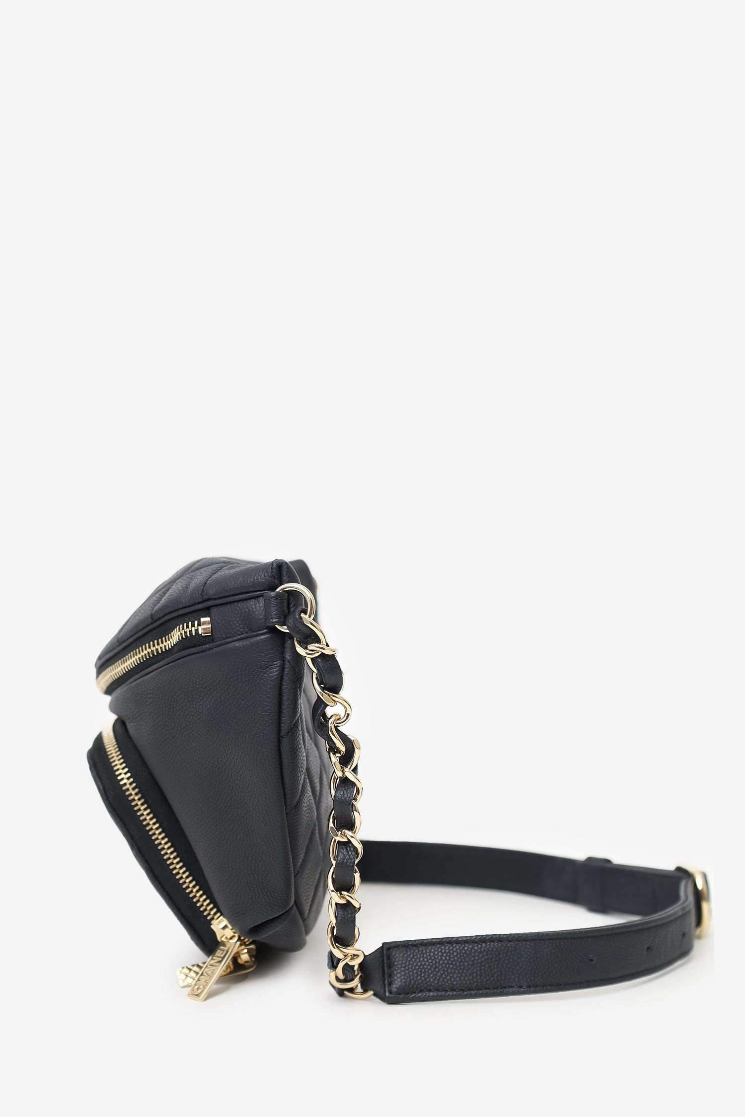 Pre-Loved Chanel 2018-19 Black Caviar Leather Business Affinity Bumbag