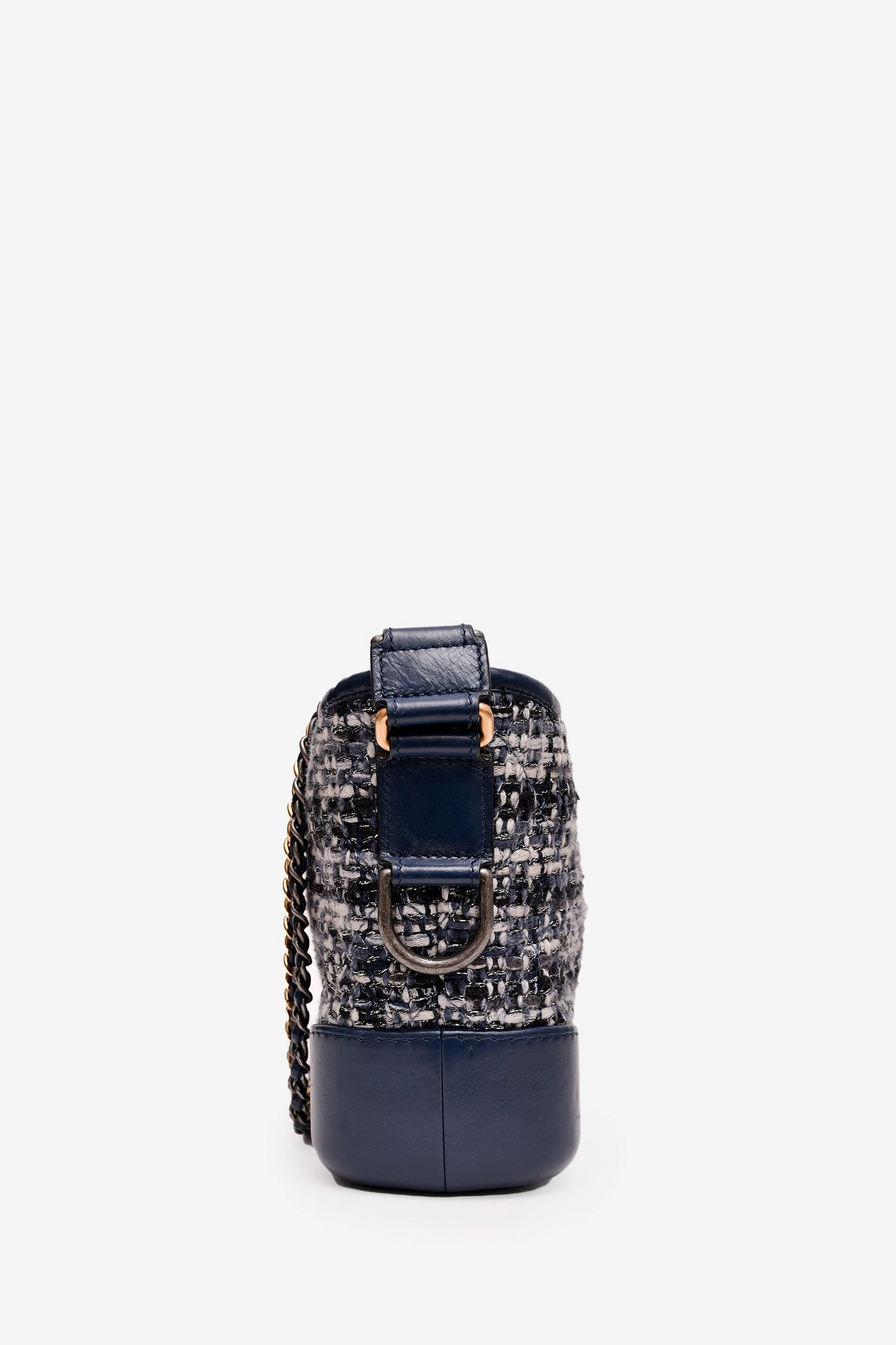 Pre-Loved Chanel 2018 Blue Tweed/Leather Small Gabrielle Chain Bag