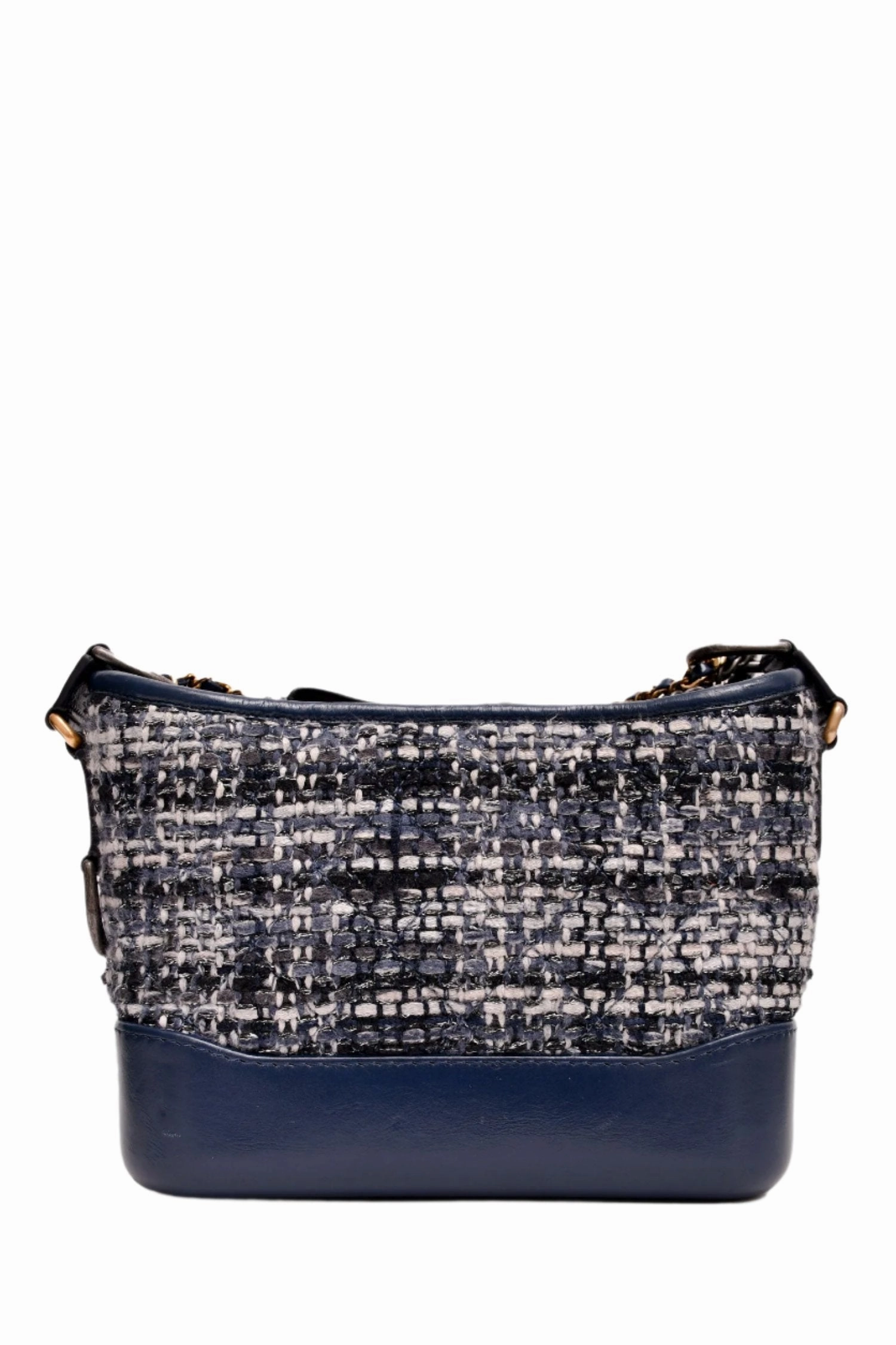 Pre-Loved Chanel 2018 Blue Tweed/Leather Small Gabrielle Chain Bag