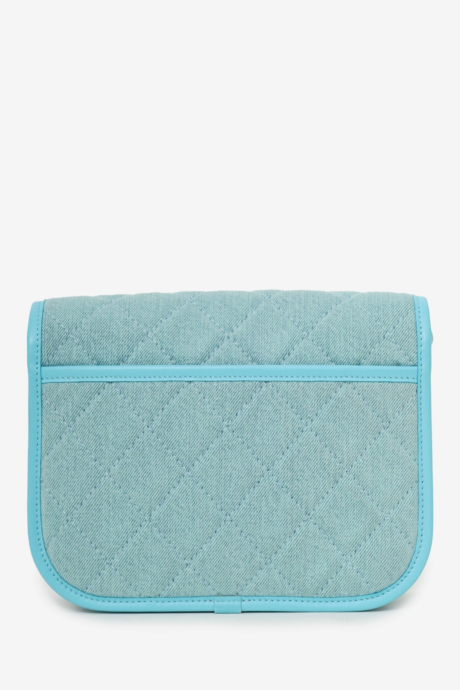 Pre-Loved Chanel 2021 Blue Denim Quilted CC Small Messenger Flap Bag
