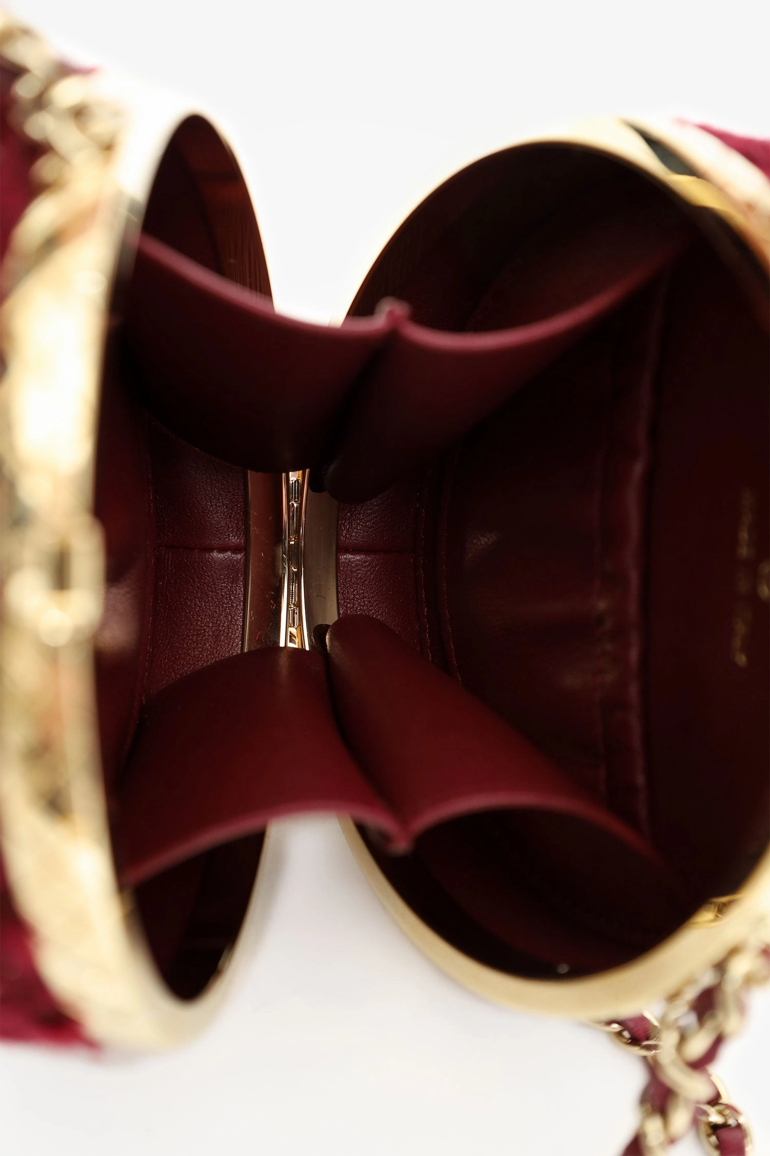Pre-Loved Chanel 2022 Burgundy Tweed Vanity Clutch on Chain
