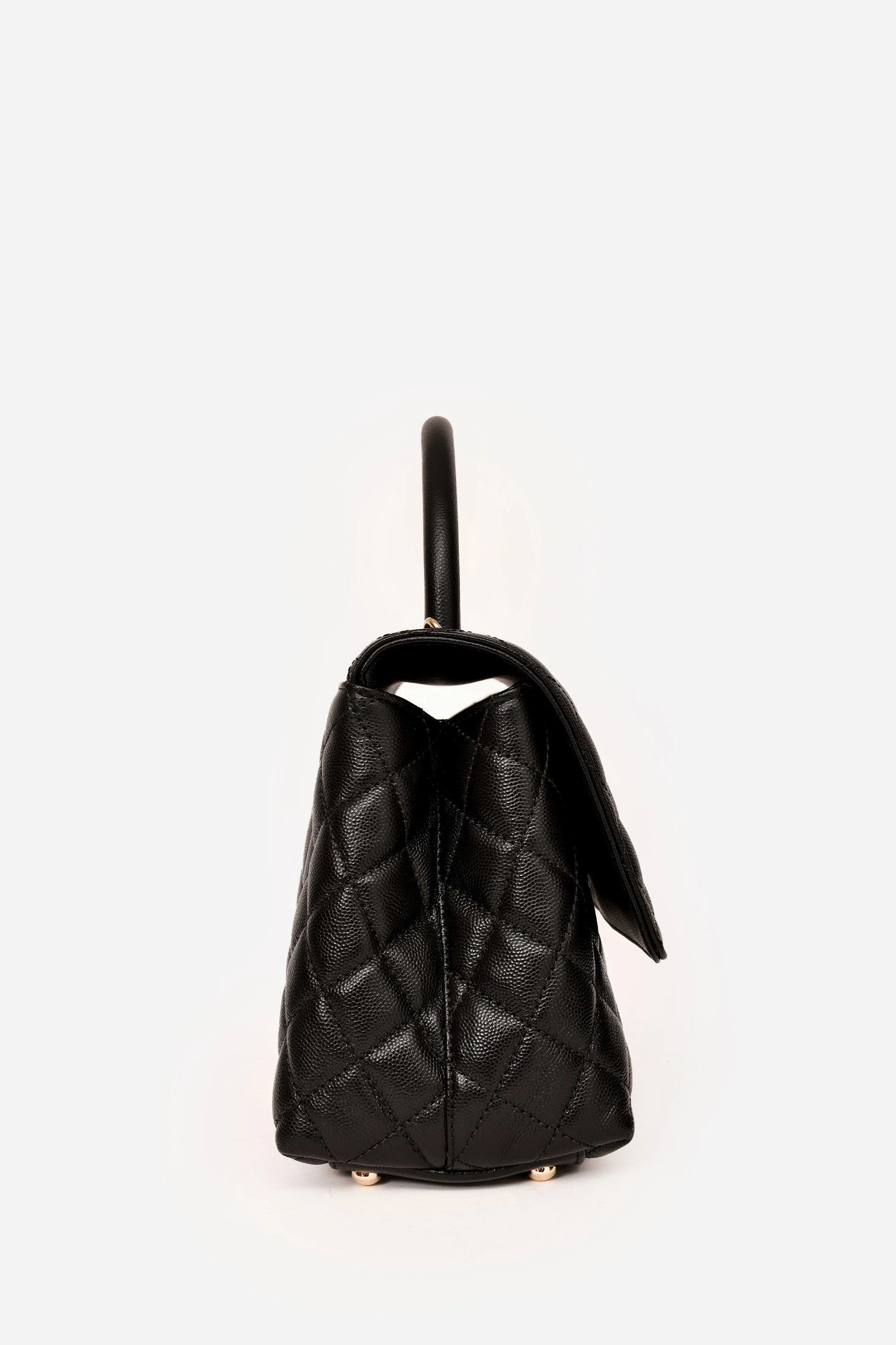 Pre-Loved Chanel Black Caviar Leather Small Coco Handle with Strap