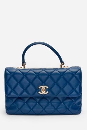 Pre-Loved Chanel Blue Lambskin Trendy CC Top Handle Bag