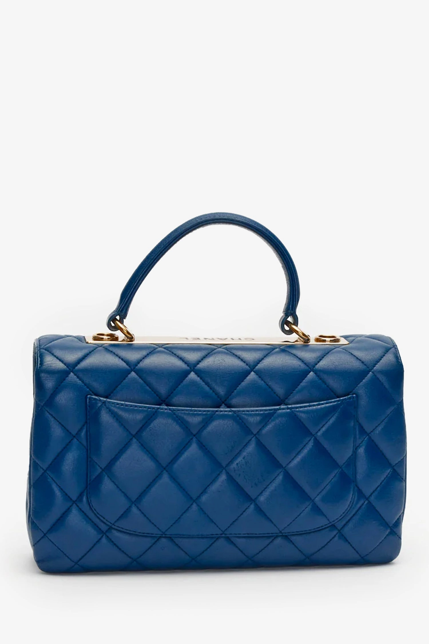 Pre-Loved Chanel Blue Lambskin Trendy CC Top Handle Bag