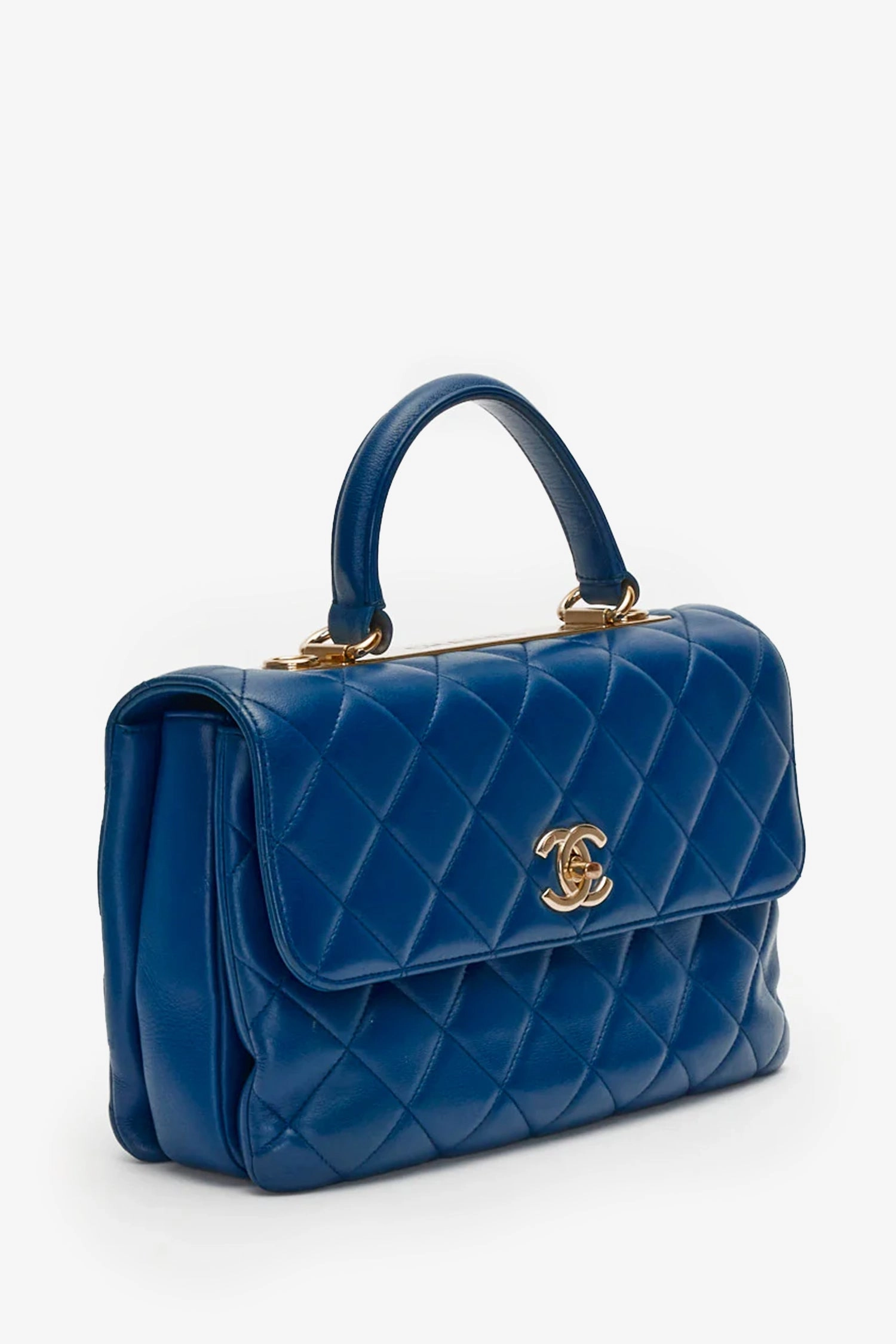 Pre-Loved Chanel Blue Lambskin Trendy CC Top Handle Bag